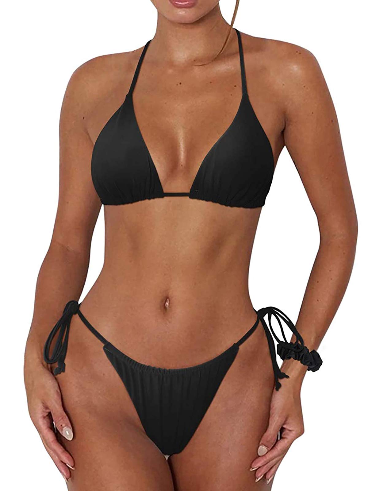 EledobbyWomen's Bikinis Set Sexy Push Up Swimsuit 2 Piece High/Low Waisted Padded Swimwear Summer Swimming Costumes