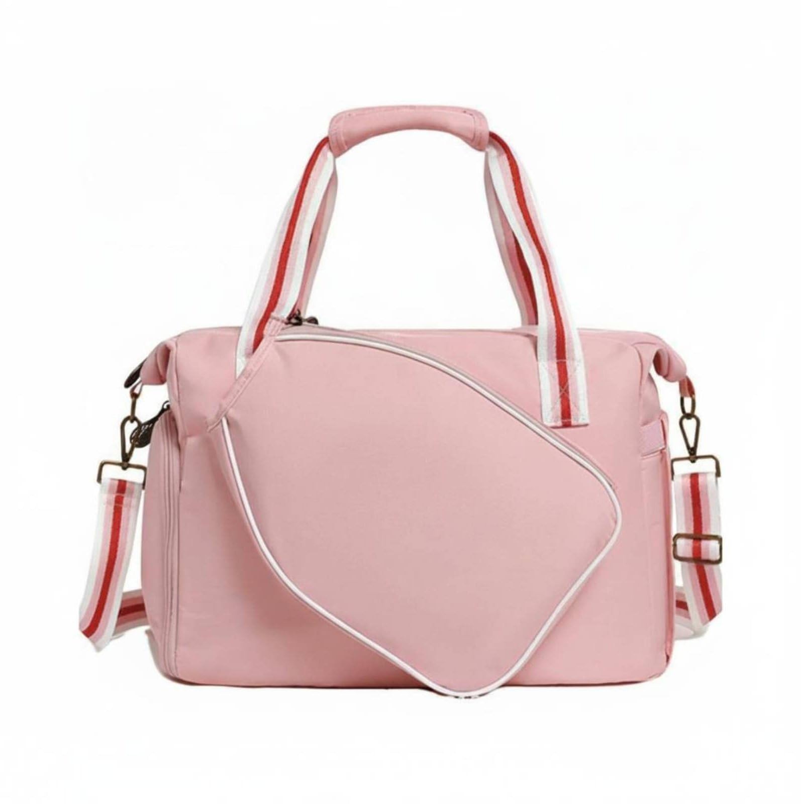 Carrier Bolso de Pickleball Mochila Deportiva Bolsa de Raqueta Tote de Pádel con Bolsillo Frontal para Material Impermeable de Nylon Adecuada para, Rosa