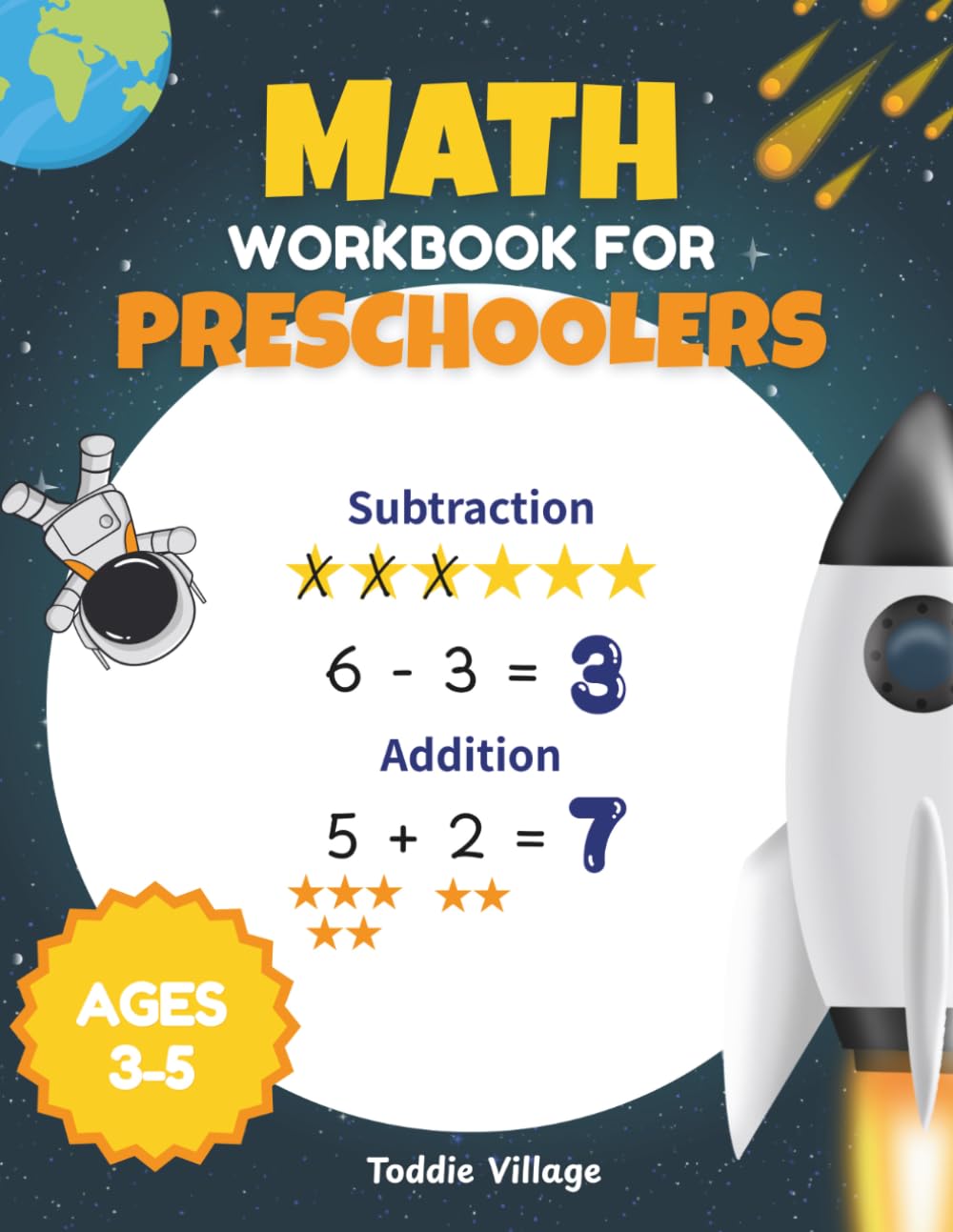 Math Workbook for Preschoolers: Number Tracing. Number Recognition. Introduction to shapes. Addition and Subtraction. Book for toddlers. Ages 3-5.