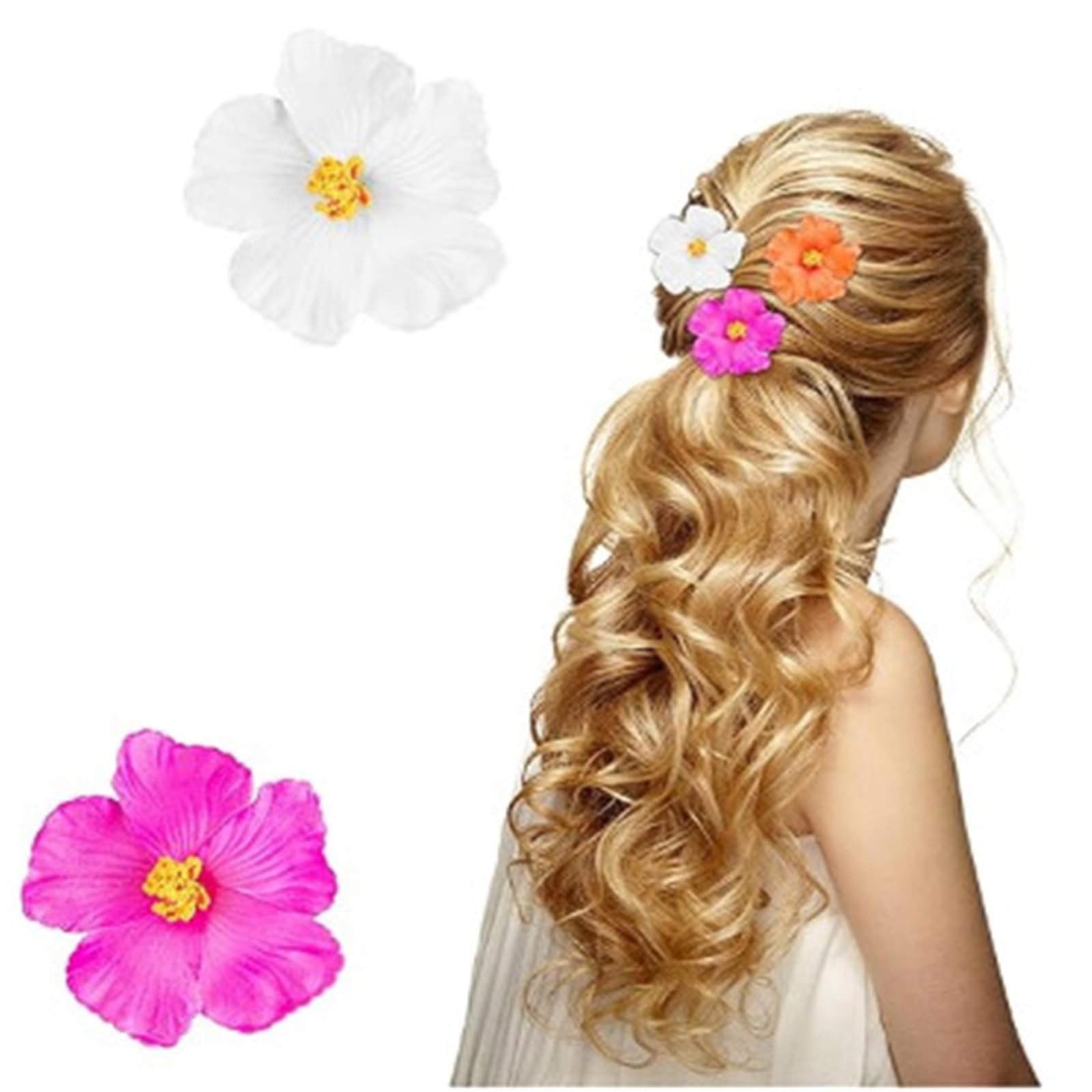 Amazon.co.jp: 人工ハイビスカスフラワーヘアクリップは、結婚式の