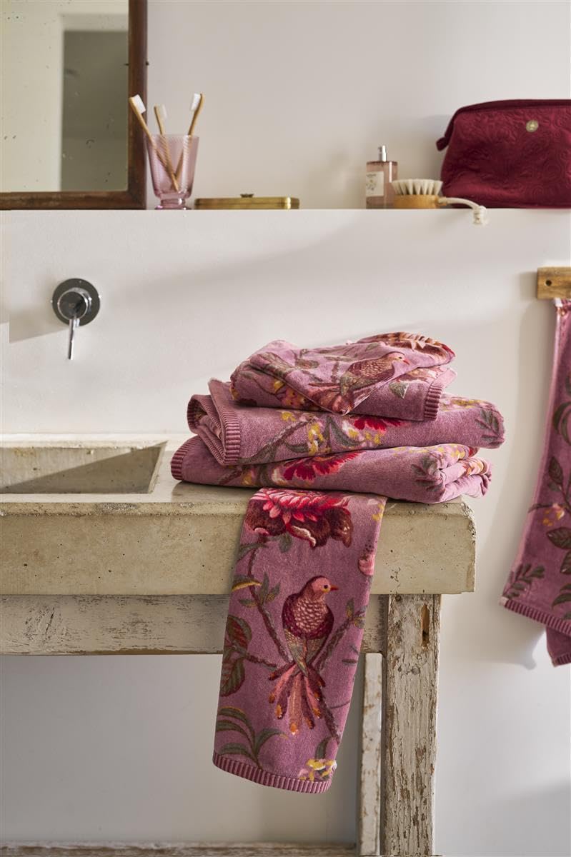 Pip Studio Serviette de bain Secret Garden - Mauve - 70 x 140 cm