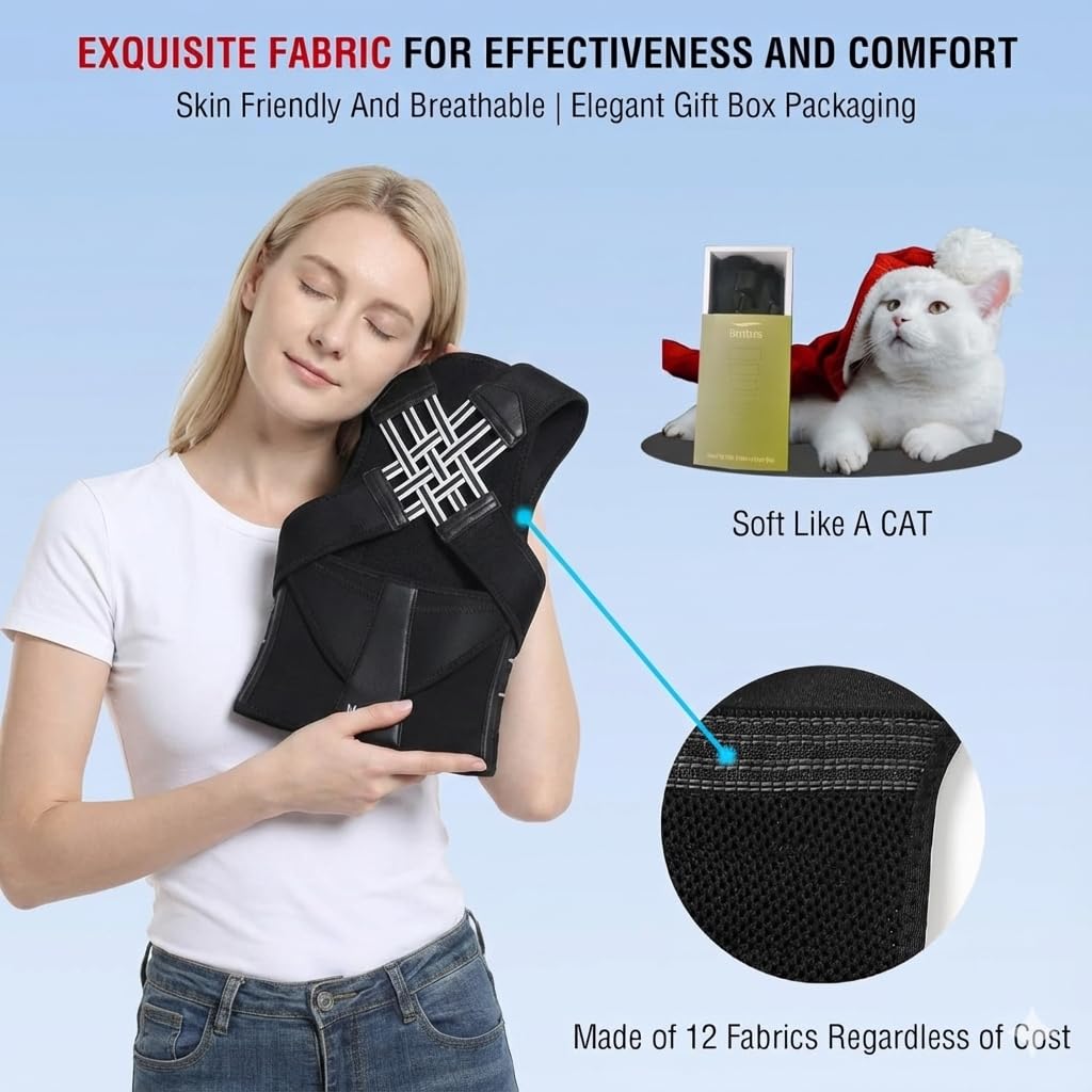 Back Posture Corrector Belt for Men & Women - Adjustable Back Support Belt for Back Pain Relief women Breathable Back Belt for Men & Women, Upper Back Straightener By Mommora (Chi-Posture-Corrector-Black-01) - Image 6 thumbnail