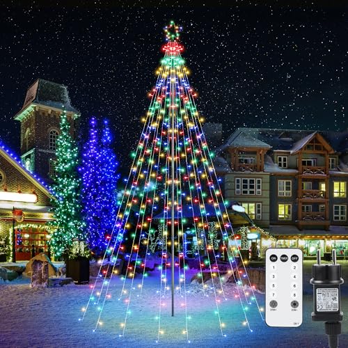 iBaycon Weihnachtsbeleuchtung Außen mit Stern,2,3M x 12 Girlanden 274...