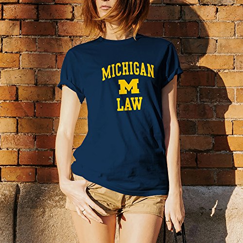 UM-738-Michigan-Wolverines-Arch-Logo-Law-T-Shirt-X-Large-Navy