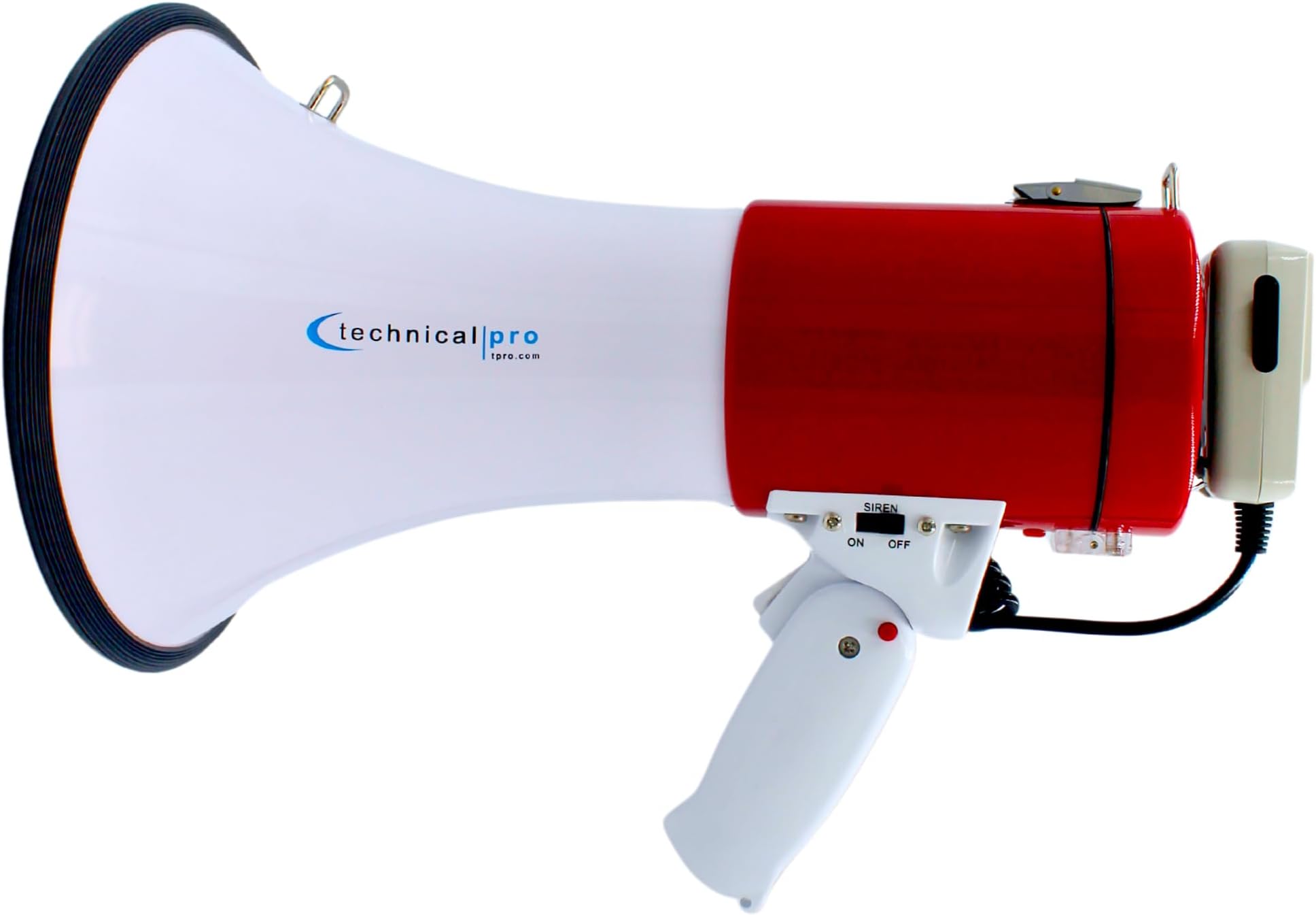 Technical Pro Portable 75-Watts 800M-1000M Range Megaphone Bullhorn Speaker with Strap, Siren, & Volume Control, Good for Trainers, Camping, Coaches, Cheer Leaders