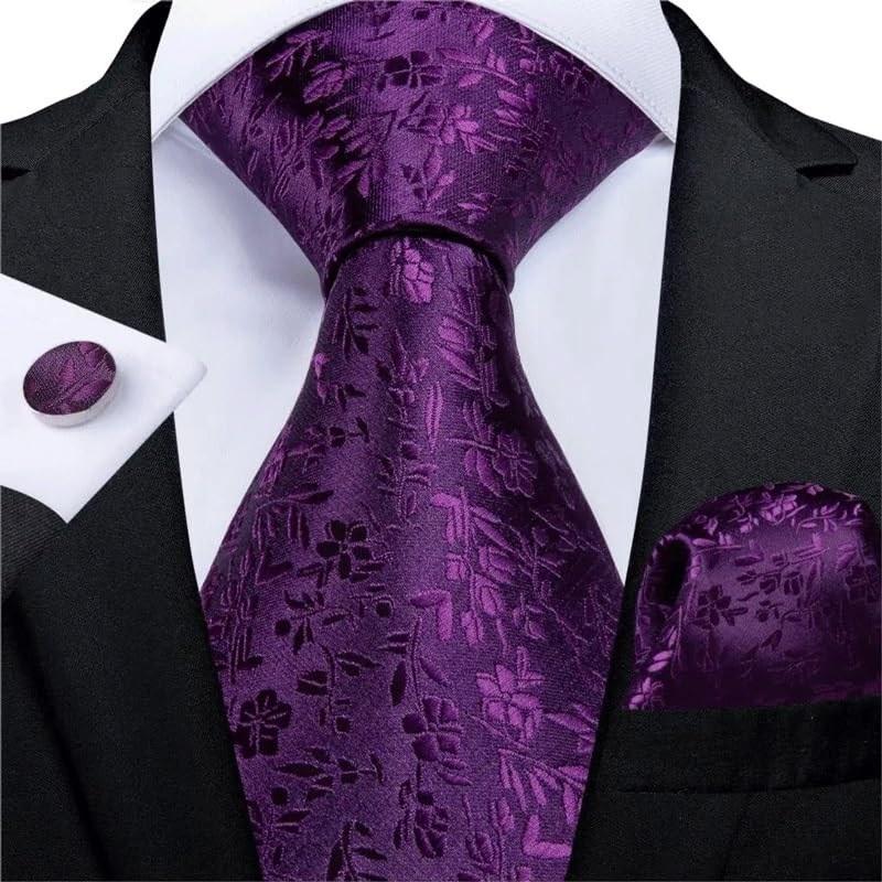 Corbata para hombre con diseño floral de seda miniatura 2