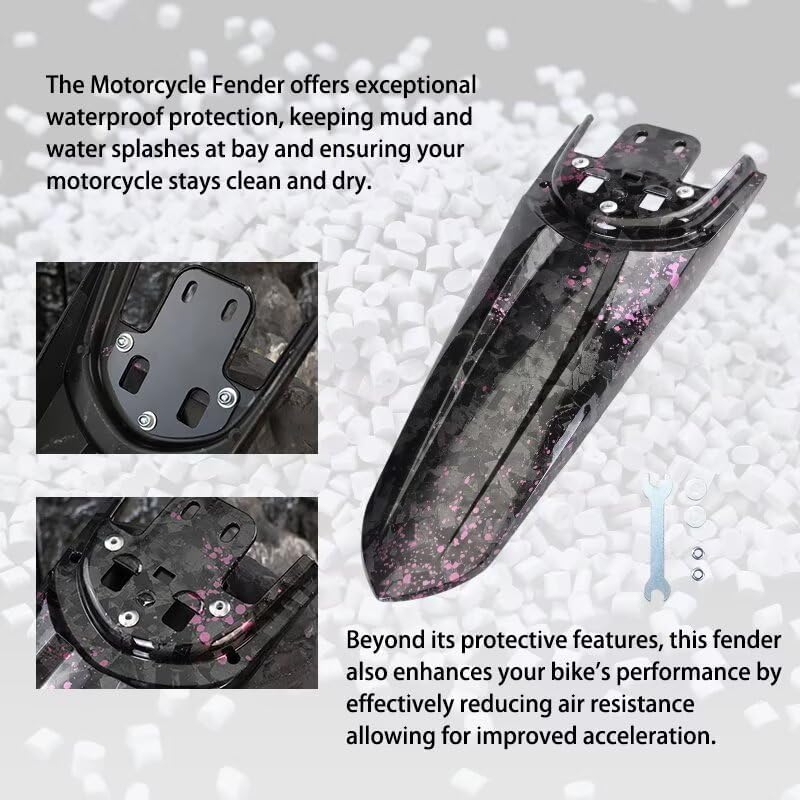 Carbon Fiber Water Transfer Longer Rear Fender Fit to Sur-Ron Light Bee X And S. Carbon Fiber Water Transfer Long Dirt Pit Mudguards Tail Guard for SURRON
