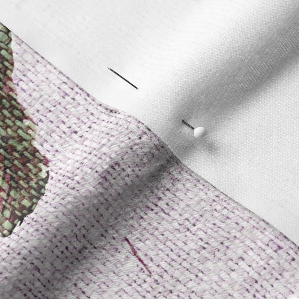 Spoonflower Fabric - Floral Botanical Feminine Lavender Garden Woven Look Flowers Nature Printed on Minky Fabric by The Yard - Sewing Baby Blankets Quilt Backing Plush