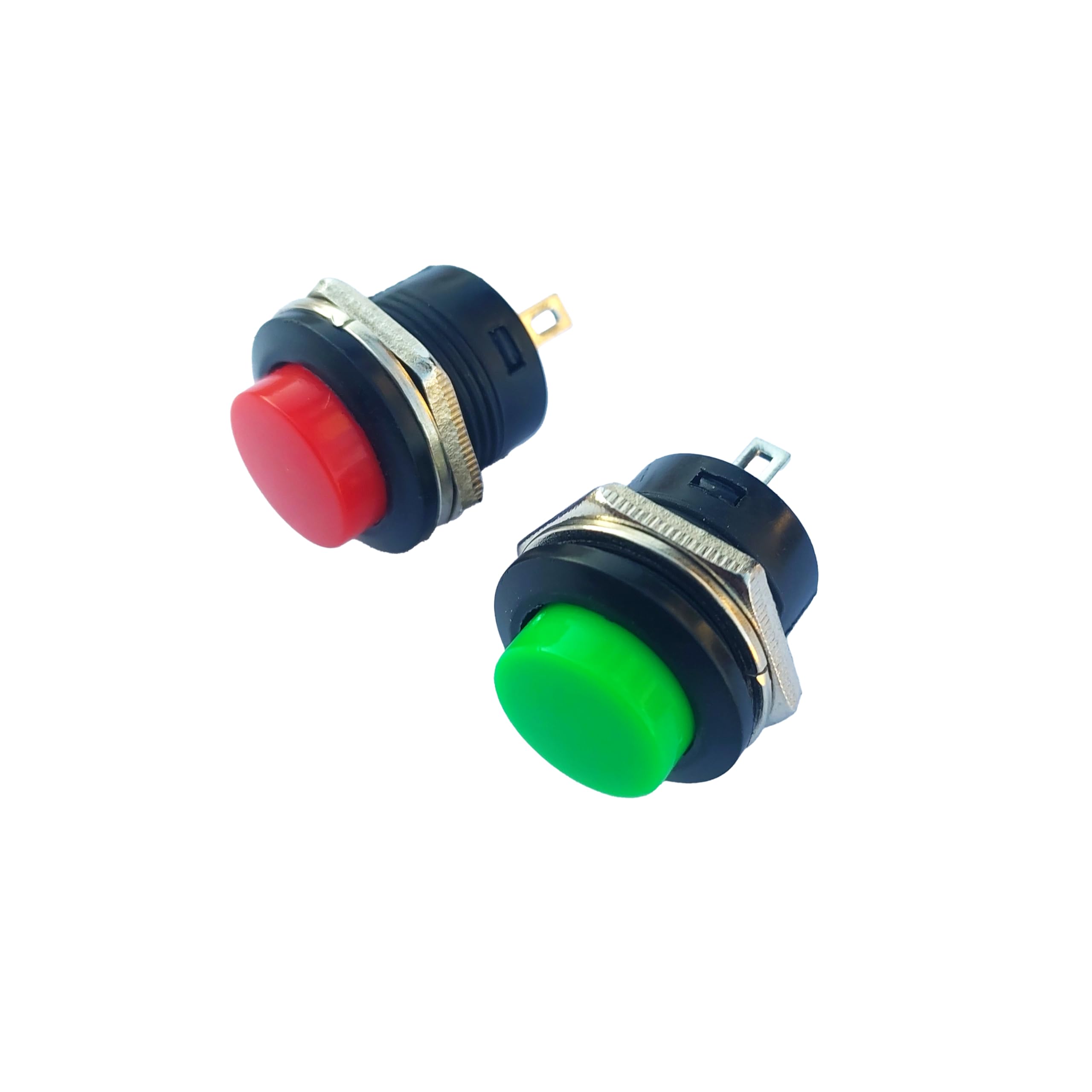 16mm Panel Mount Momentary Push Button Switch, Normally Open, Red and Green, Pack of 2-image-20