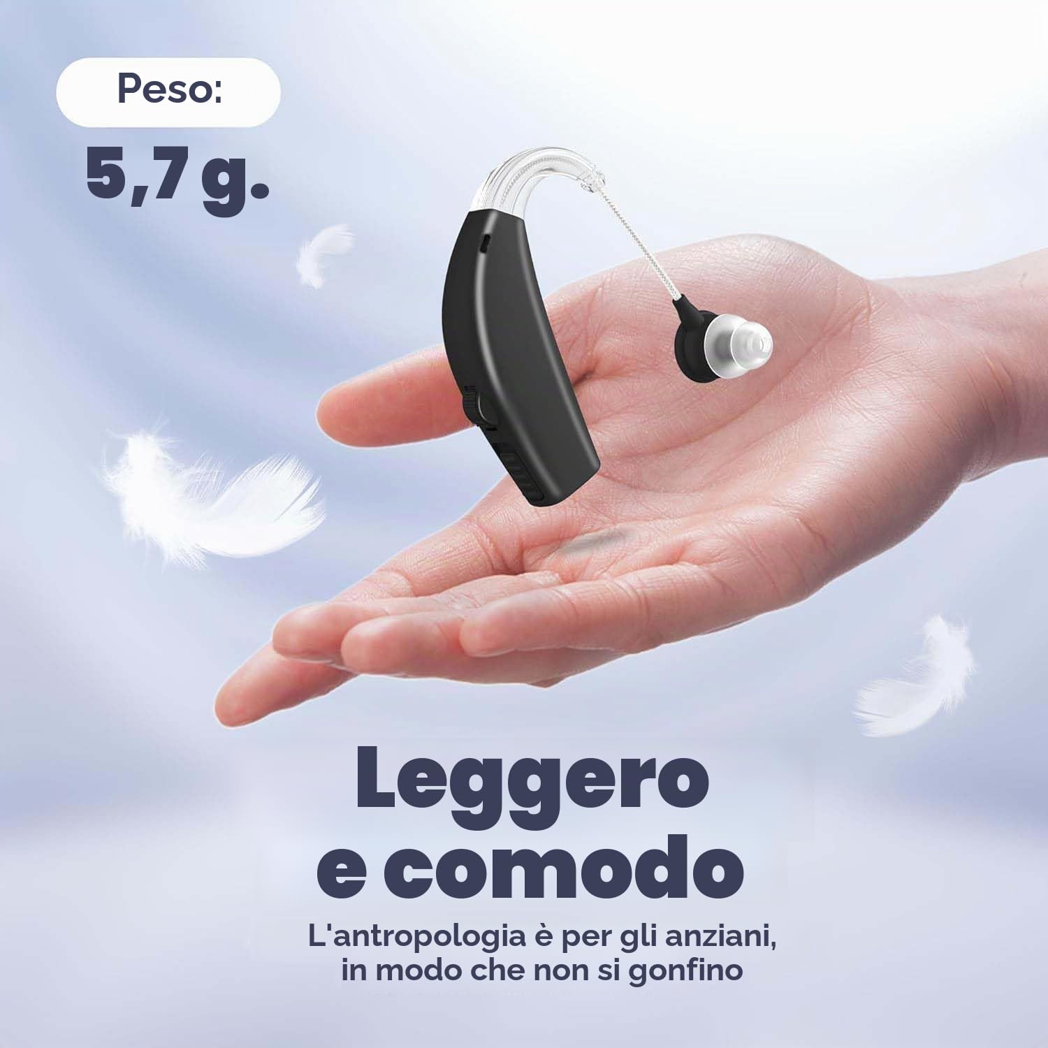 Digital audio device (pair of 2) for personal enhancement, rechargeable with all day battery, black