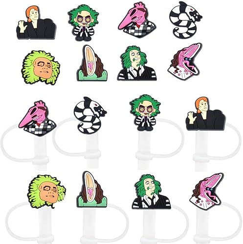 Lindos dijes de cocodrilo de dibujos animados para Halloween, tapa de paja para copa Stanley, cubierta de popote de silicona compatible con 30 y 40