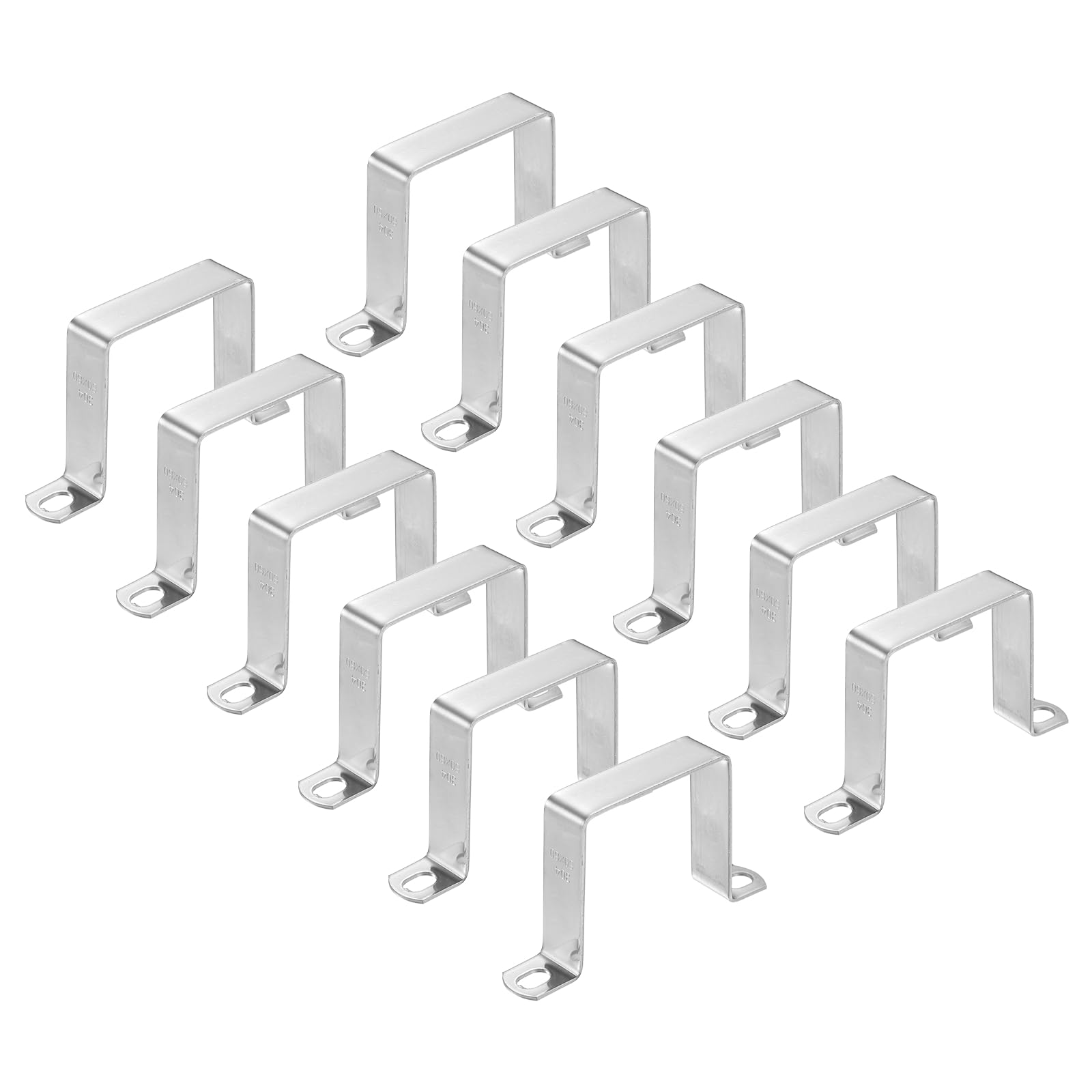 HARFINGTON 12 morsetti quadrati per tubi, 60 x 60 mm, in acciaio inox 304 | Morsetto a forma di U, staffa connettore per tubo quadrato con fibbia per tubo flessibile