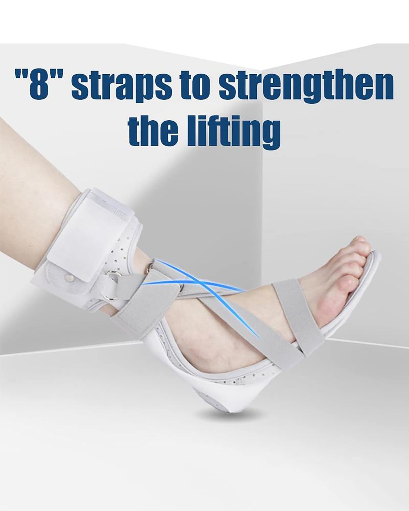 Férula Ortopédica para Pie Caído, Calzado para Caminar, Ortesis De Tobillo Y Pie, Inmovilizador, Soporte De Rehabilitación para Hemiplejia Y Accidente Cerebrovascular, T,Left-M