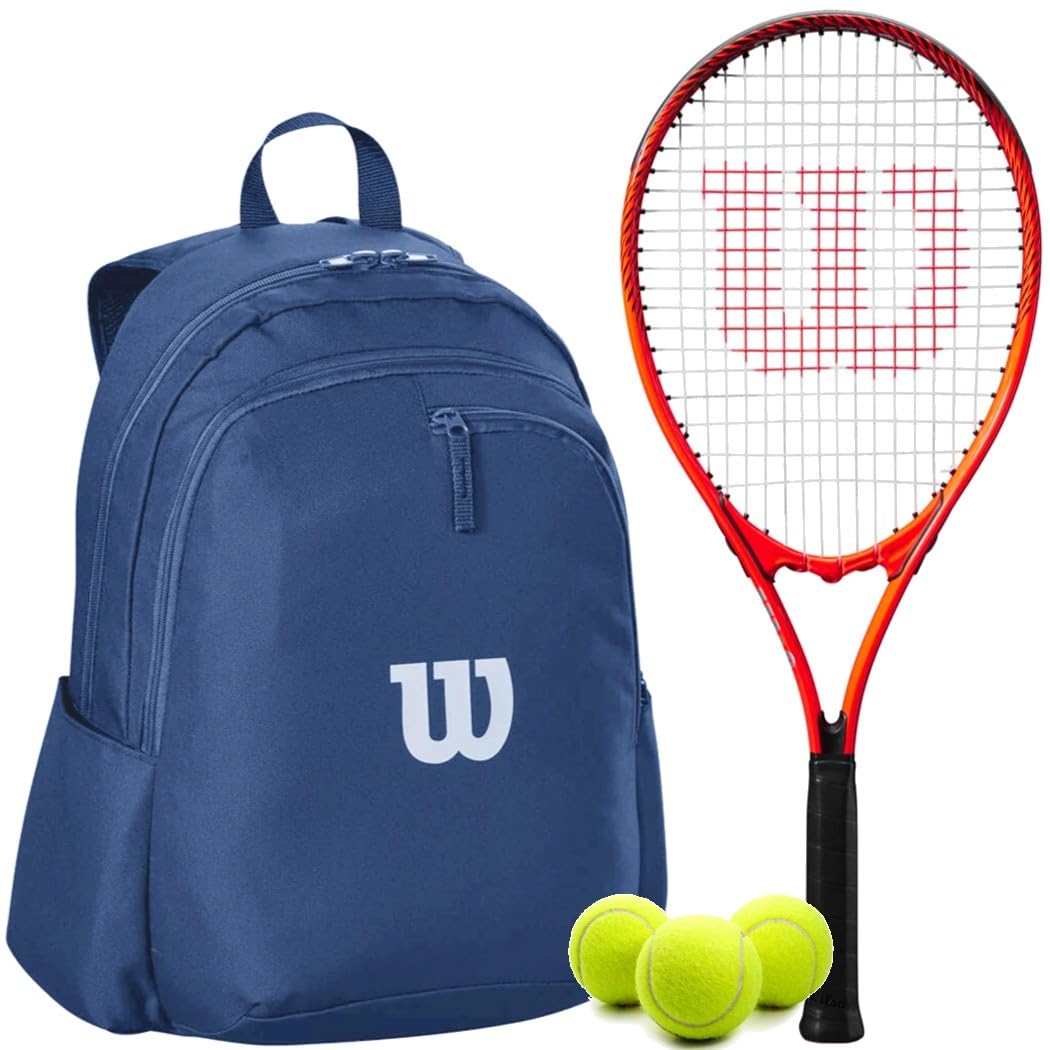 Wilson Pro Staff Precision Jr Tennis Racquet Bundled with a Wilson Advantage 2.5 Tennis Backpack – Optional Accessories