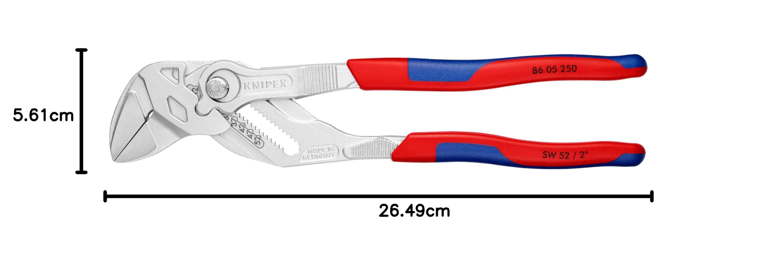 Knipex 86 05 250 - szczypce (złącze ślizgowe, stal chromowo-wanadowa, plastik, niebieski/czerwony)