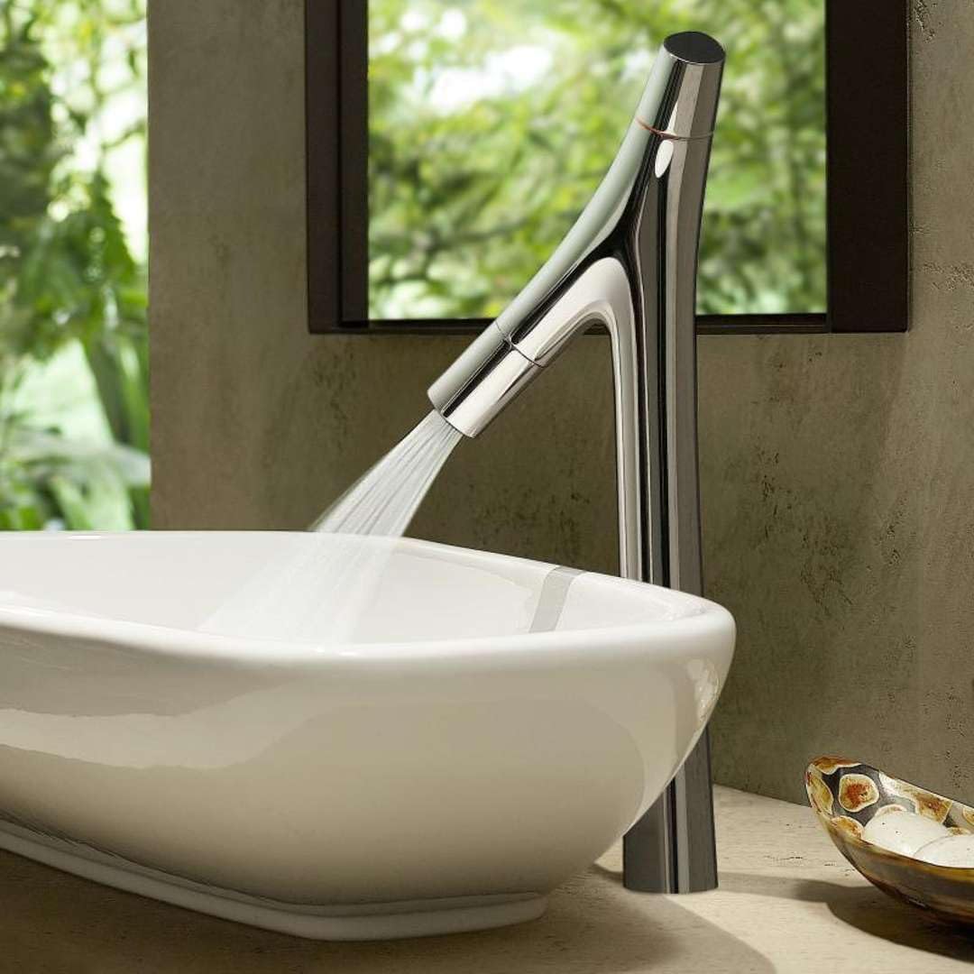 Hansgrohe 12013000 2 Handle Washbasin Fitting Axor Starck Organic 435 Without Pushrod for Washbasin, Chrome