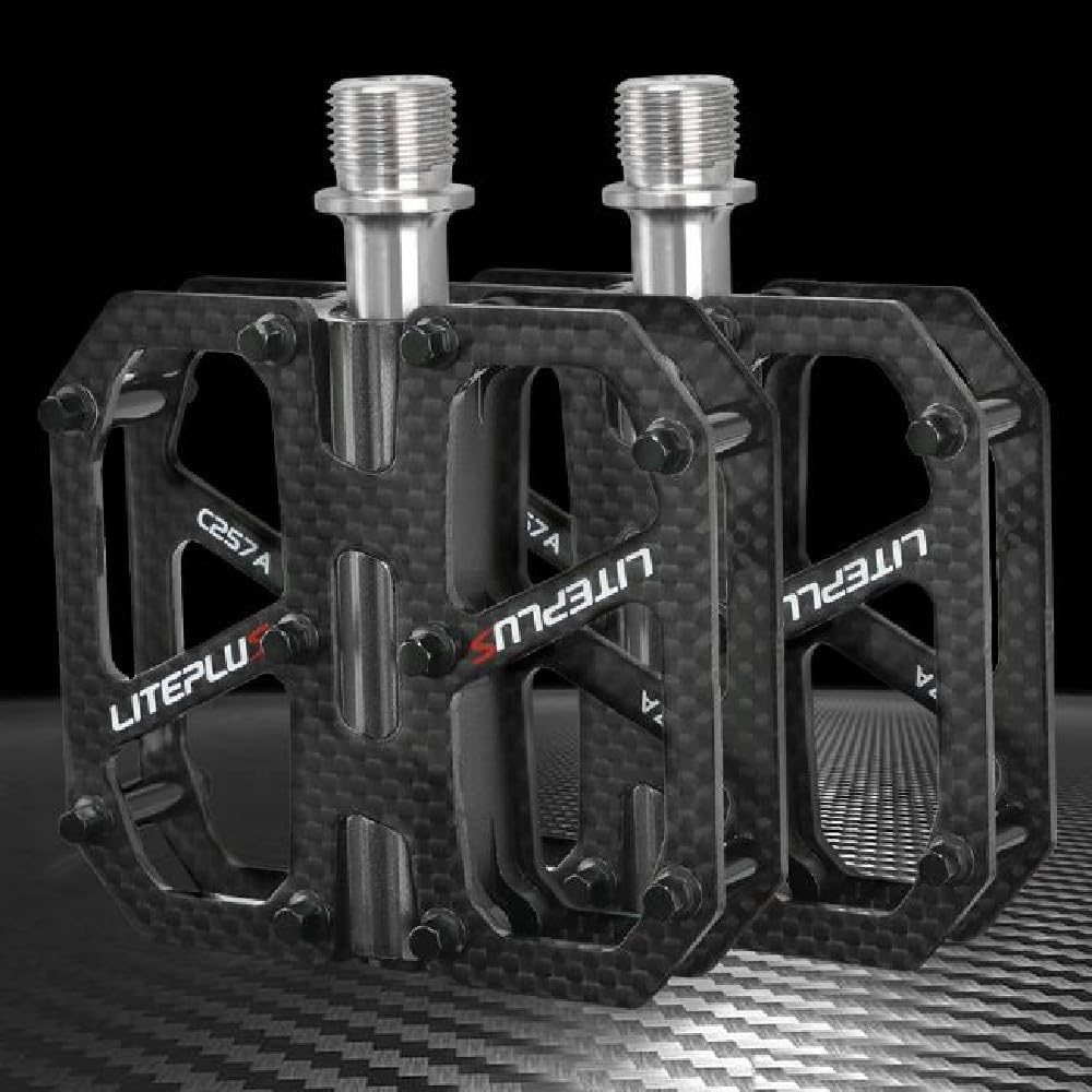 Pedali Mountain Bike Asse Titanio Bicicletta Pedale In Carbonio Antiscivolo Leggero 3 Cuscinetti Pedali Della Bicicletta 9/16 "BMX Bici Da Strada Pedale Piatto