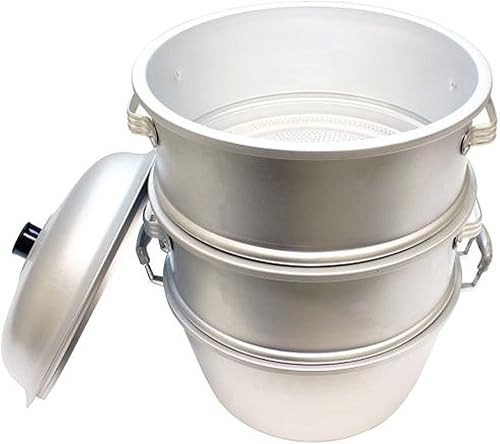 Miniatura 9 de Juego de vaporizador de aluminio de 3 niveles de 11 38 pulgadas x 12 12 pulgadas, tamaño de agujero de 18 pulgadas, olla de vapor multiusos,