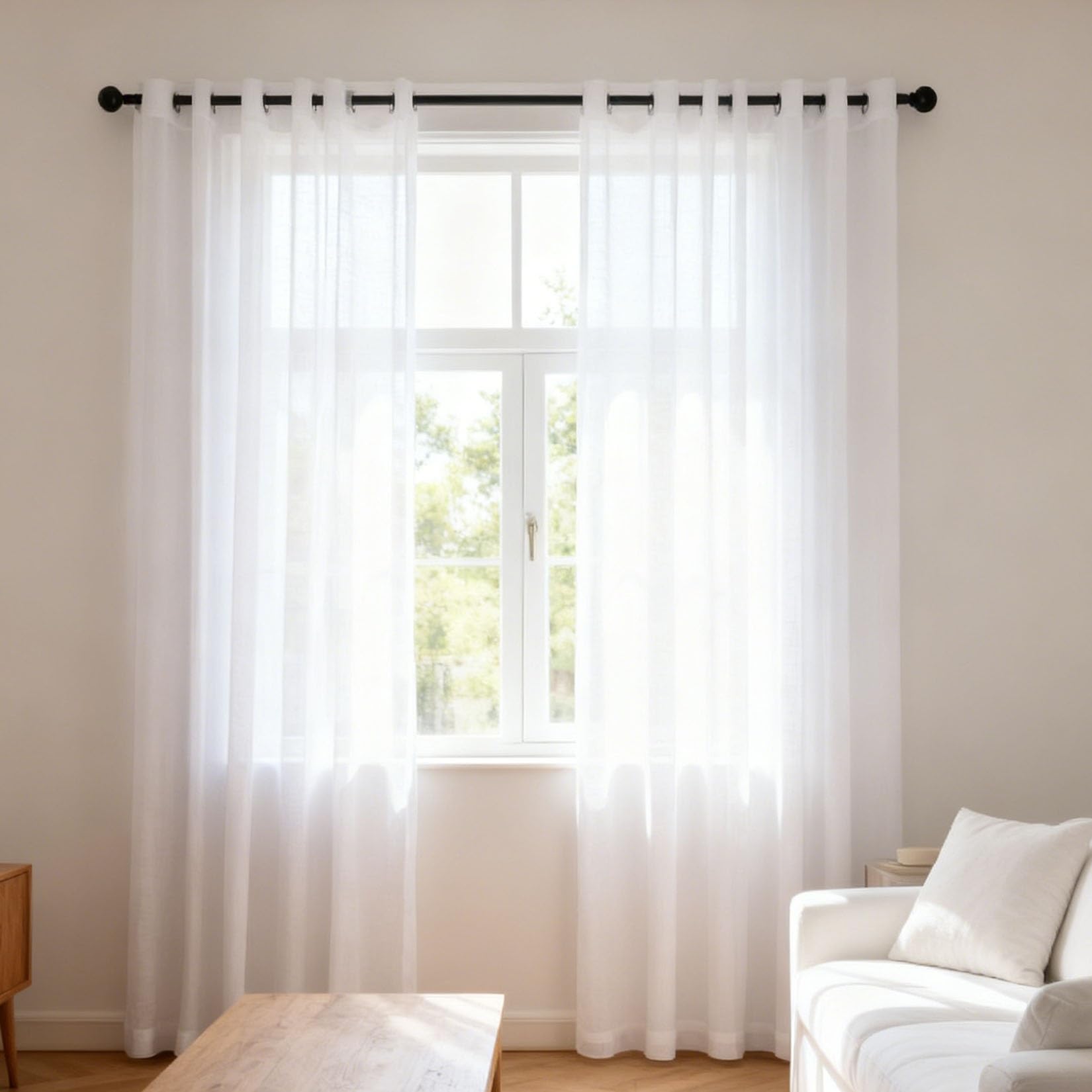 Rideaux voilage de luxe semi-transparents au style vintage élégant
