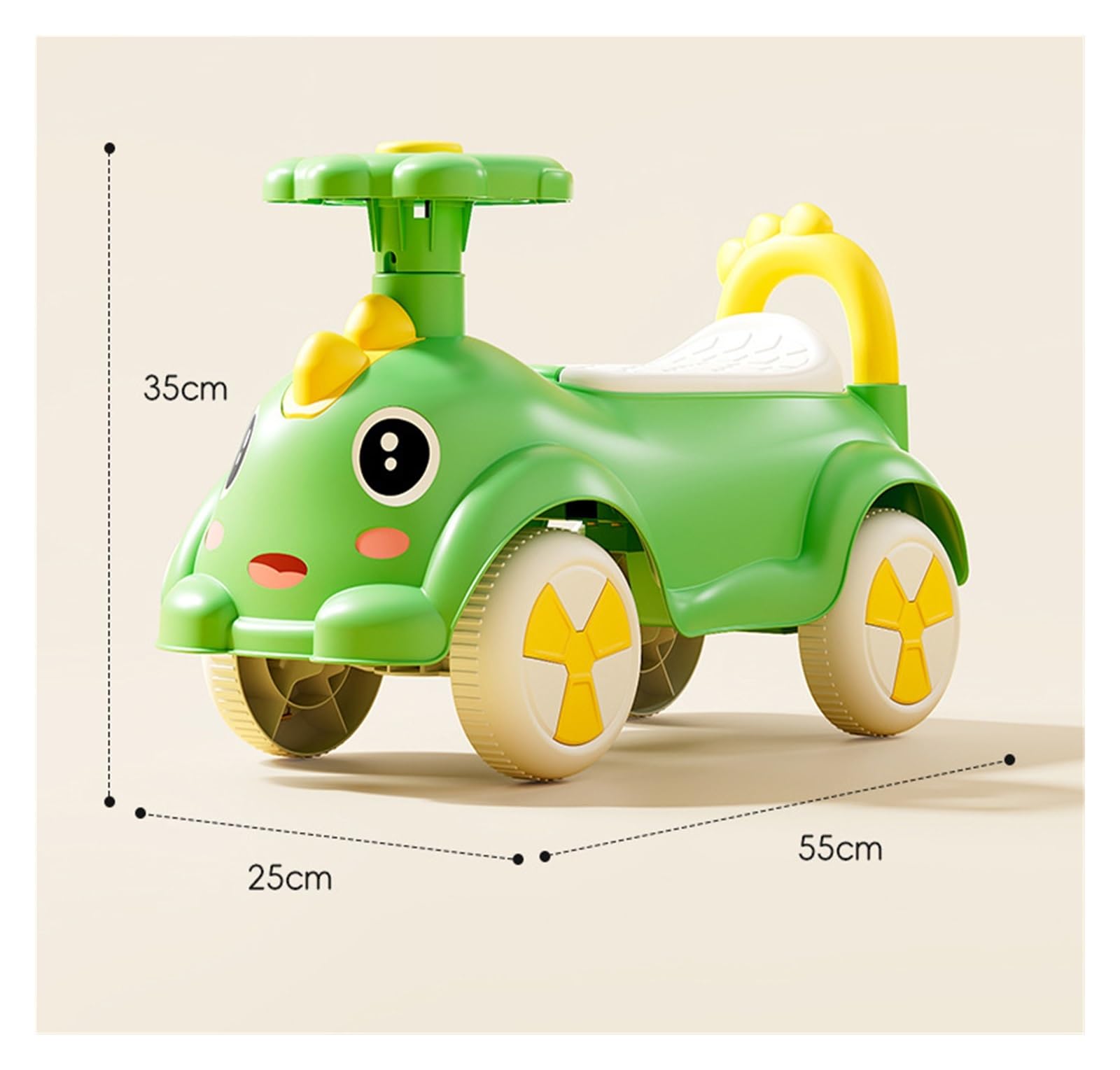 Samochodzik na huśtawce, Wiggle Car 4 koła jeździk na samochodzie Push z schowkiem pod siedzeniem róg zabawki muzyczne dla małych dzieci chłopcy dziewczęta huśtawka Card(Wei�)