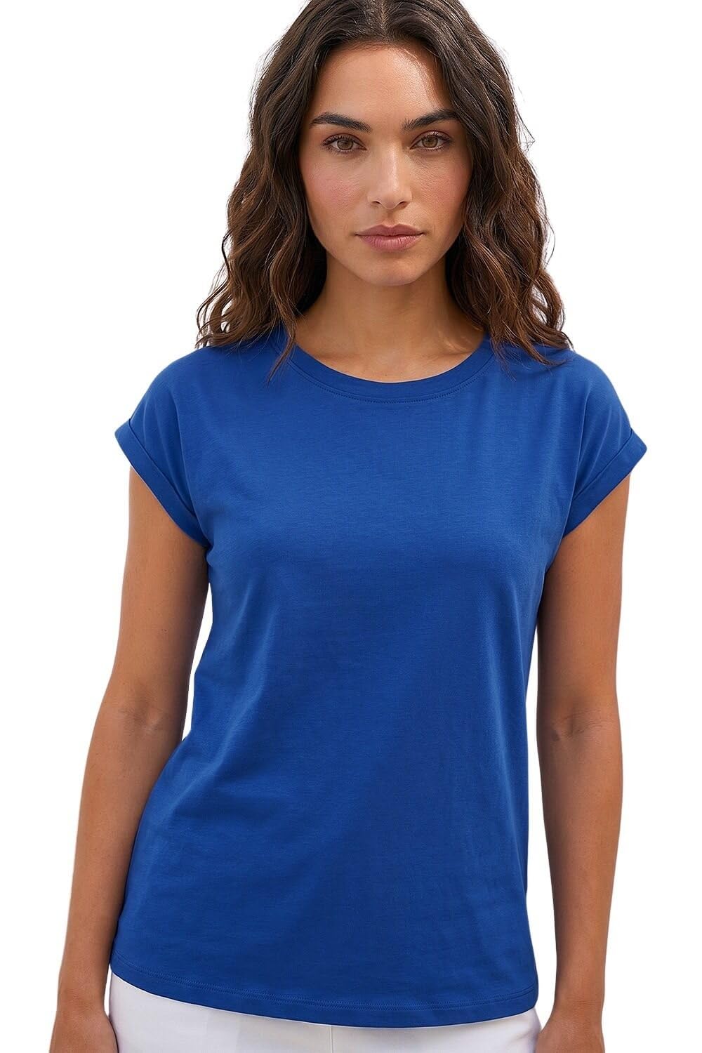 Roman Women's Royal Plain Stretch Cotton Jersey T-Shirt In | : Size 16
