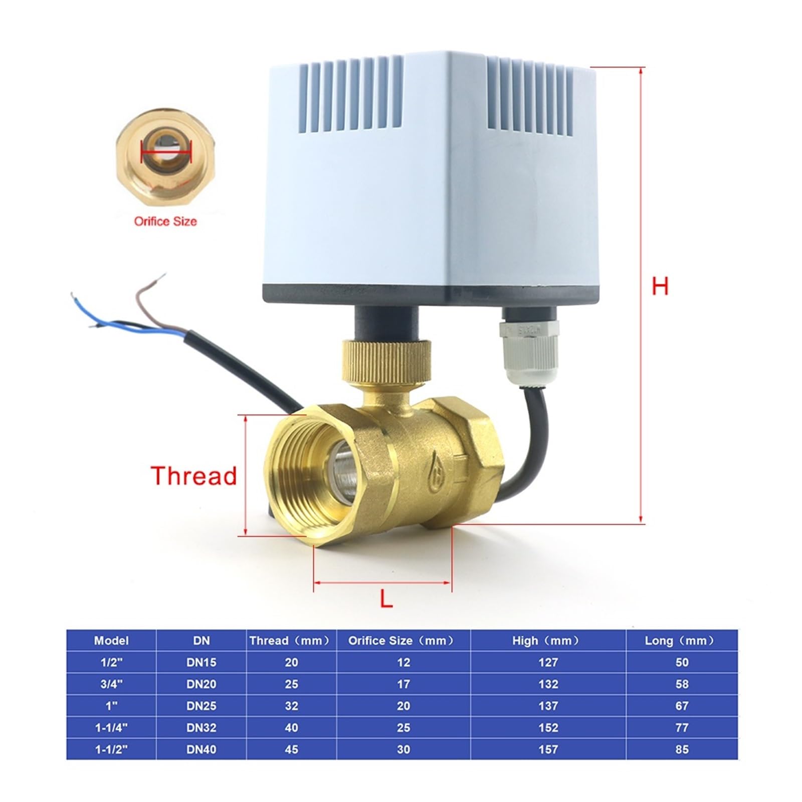 1/2" 3/4" 1" 1-1/4" AC DC12V Impermeabile IP67 Valvola A Sfera Elettrica Motorizzata In Ottone A 3 Fili 2 Controlli A Vie DN15/DN20/DN25/DN40(1-1/2",DC12V-24V)