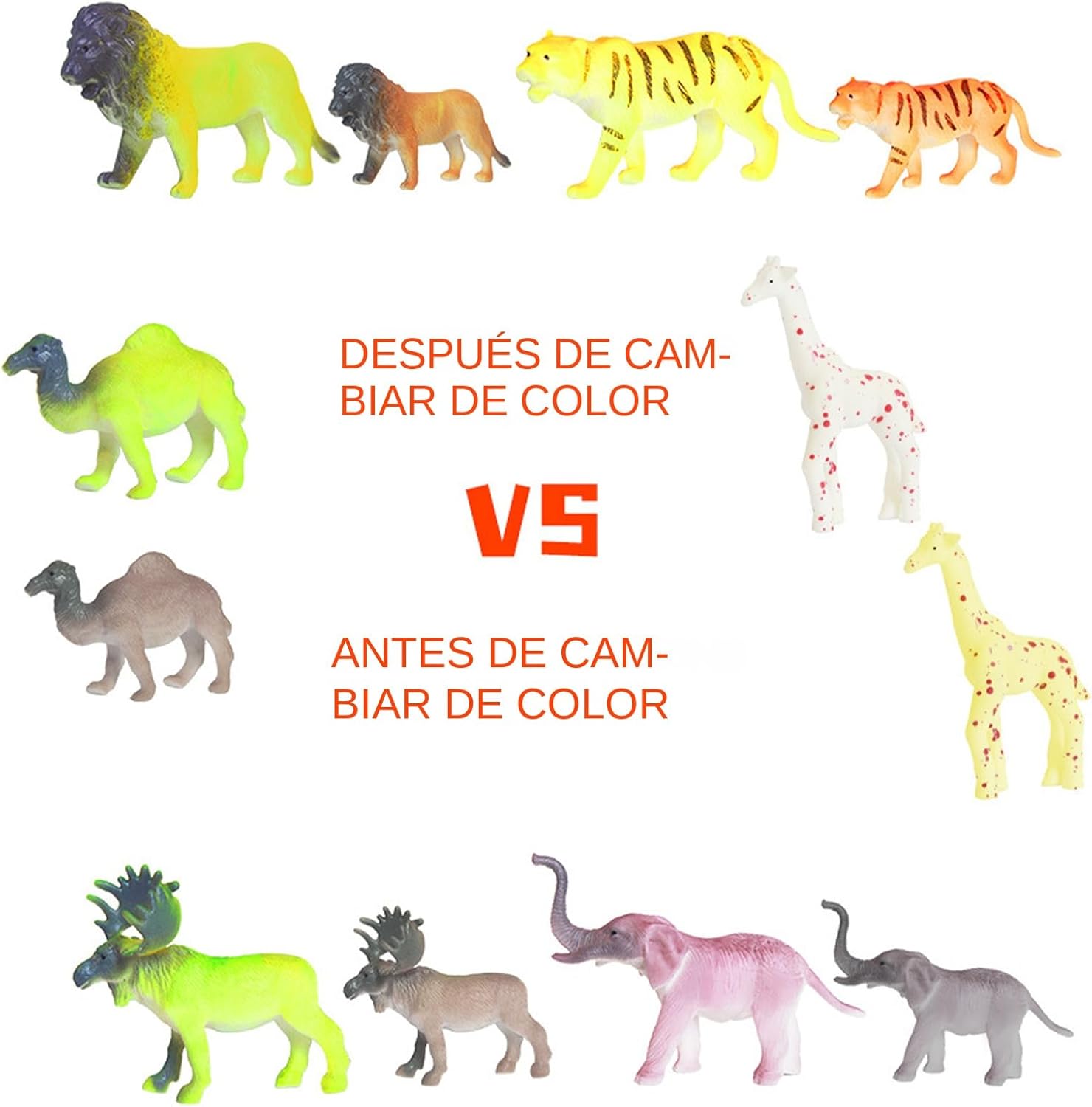 Genérico Color Changing Animal Toys - Set of 6 Animal Changing Toys for | for Kids Kindergarten for Pool and School Birthday Parties