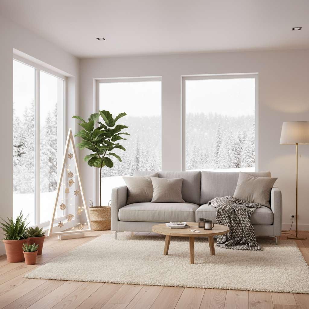 BOGATECO Albero di Natale in legno con illuminazione LED 104 cm di altezza | Decorazione in legno inclusa | Decorazioni natalizie | 30 LED |