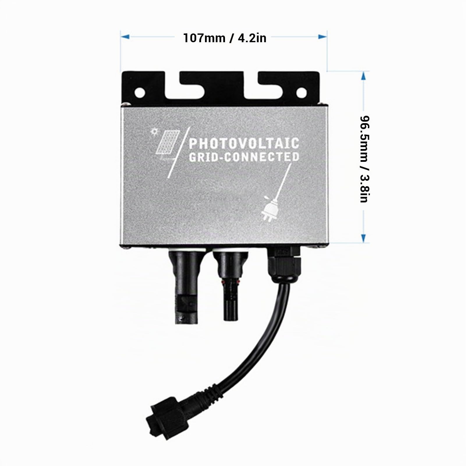 Onduleur Solaire 200W, Entrée DC 10 V à 30 V Onduleur Micro à Onde Sinusoïdale Pure Sortie CA 180 V à 265 V, MPPT à 99%, Étanche IP45 pour Centrale PV à Balcon, Camping-Cars, Camions