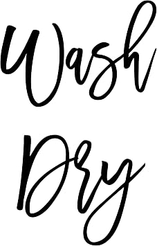 Wash & Dry Vinyl Decals for Front Load Washer & Dryer, Laundry Room Decor