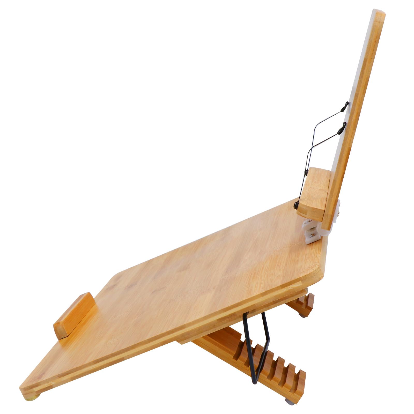 Soporte de Lectura Portátil de Madera, Doble Capa Pequeña sin Diseño, Clips para Libros, Multifuncional para Estudio, Lectura y Uso en Escritorio