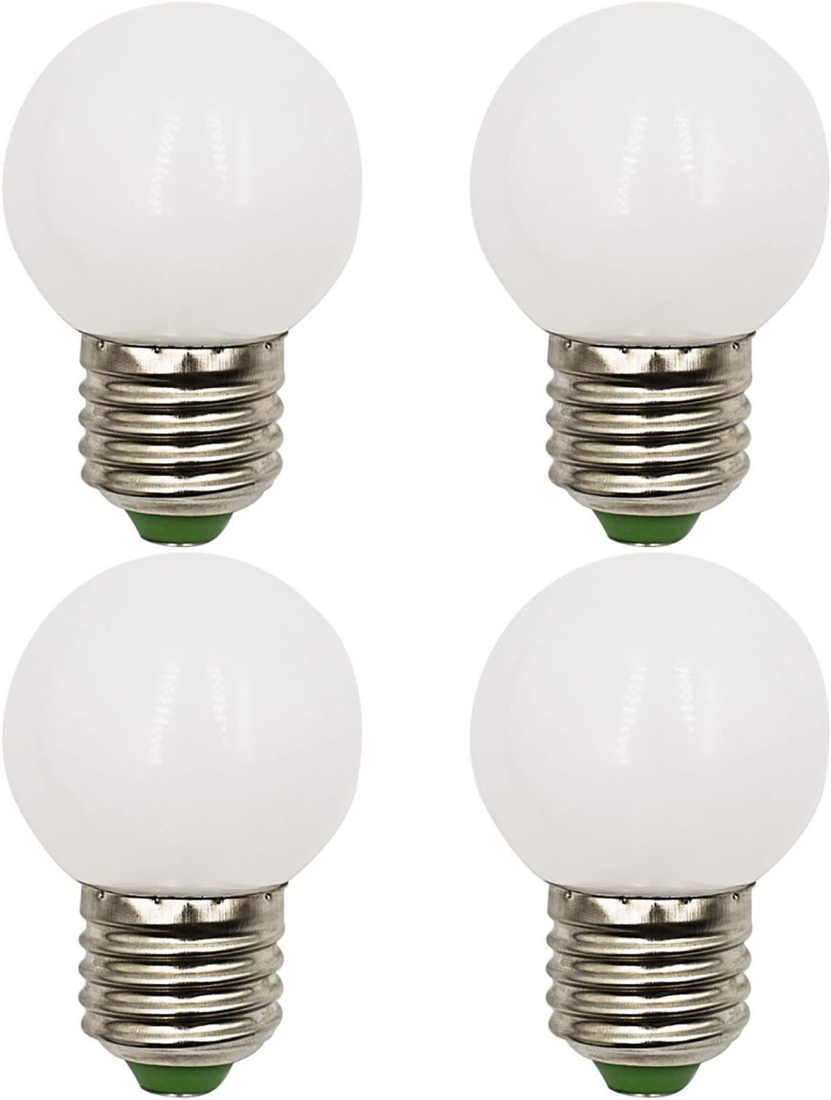 ZHENMING 4W E27 Screw Bulb 40W Daylight Natural White 4000K Incandescent Lamp Equivalent, G45 Golf Ball 230V Dimmable LED E27 Edison Light Bulbs, Pack of 4 [Energy Class F]