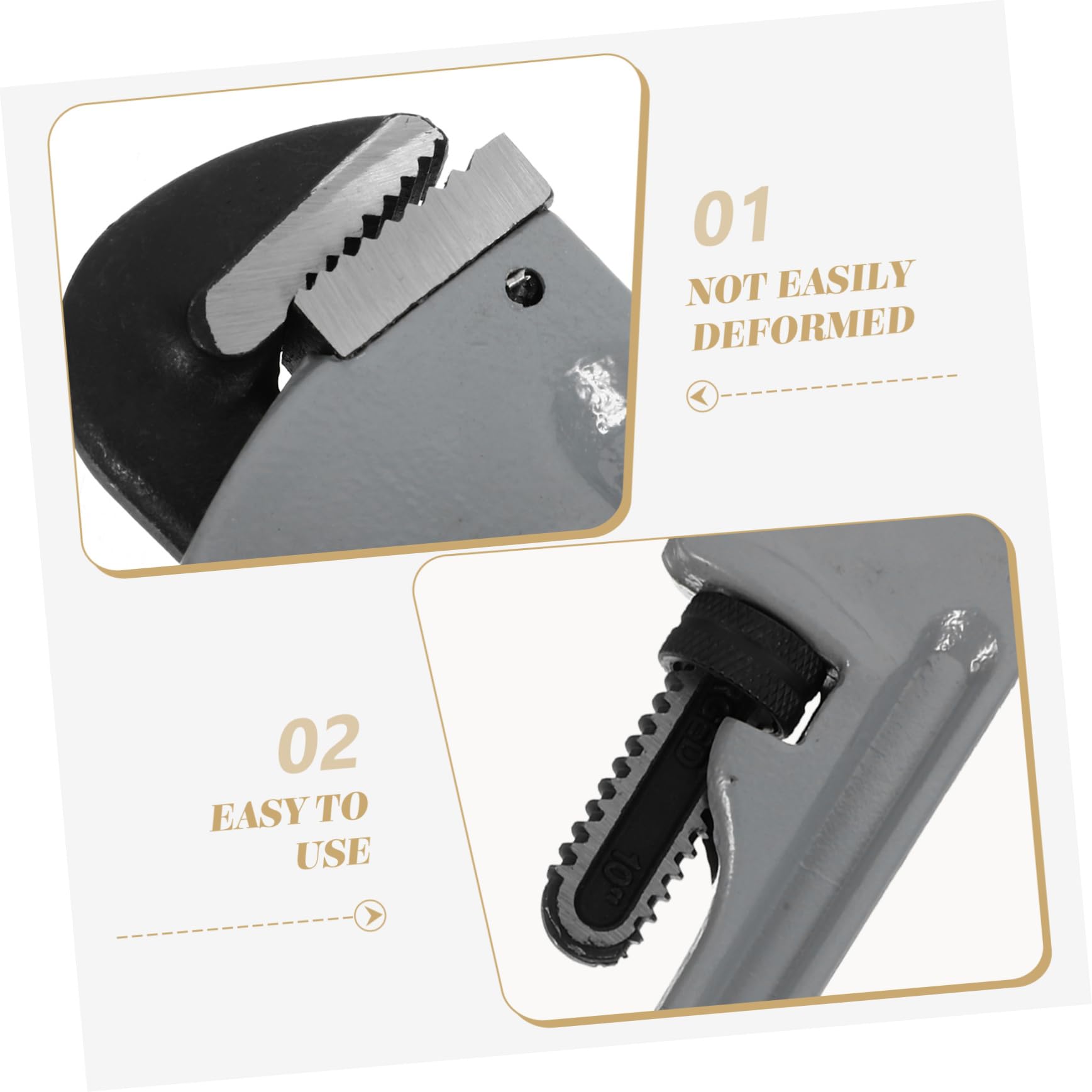 Llave de Plomero de 10 Pulgadas, Llave para Tuberías de Aleación de Aluminio y Acero Cromo-vanadio, Uso en Instalación y Mantenimiento