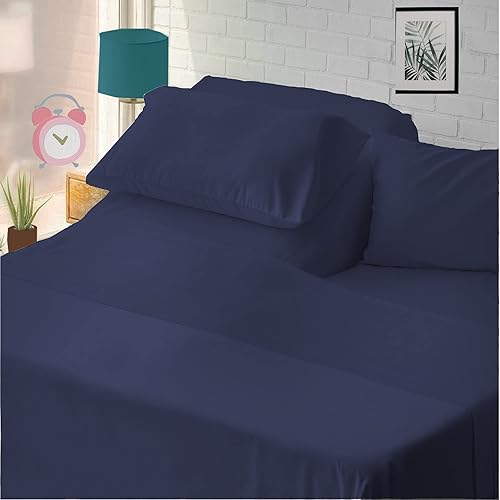 Sábanas Flex Top King para cama numérica de sueño, 100% algodón egipcio, sábanas de 400 hilos para dormir con números de cama (4 piezas) de cabeza