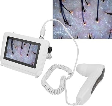 Skin Diagnosis Hair Analyzer, 5 Inch LCD Screen Digital Skin Detector Moisture Tester Hair Skin Analyzer Machine Skin Pigment Tester, HD Skin and Hair Detection Hair Follicle Detector
