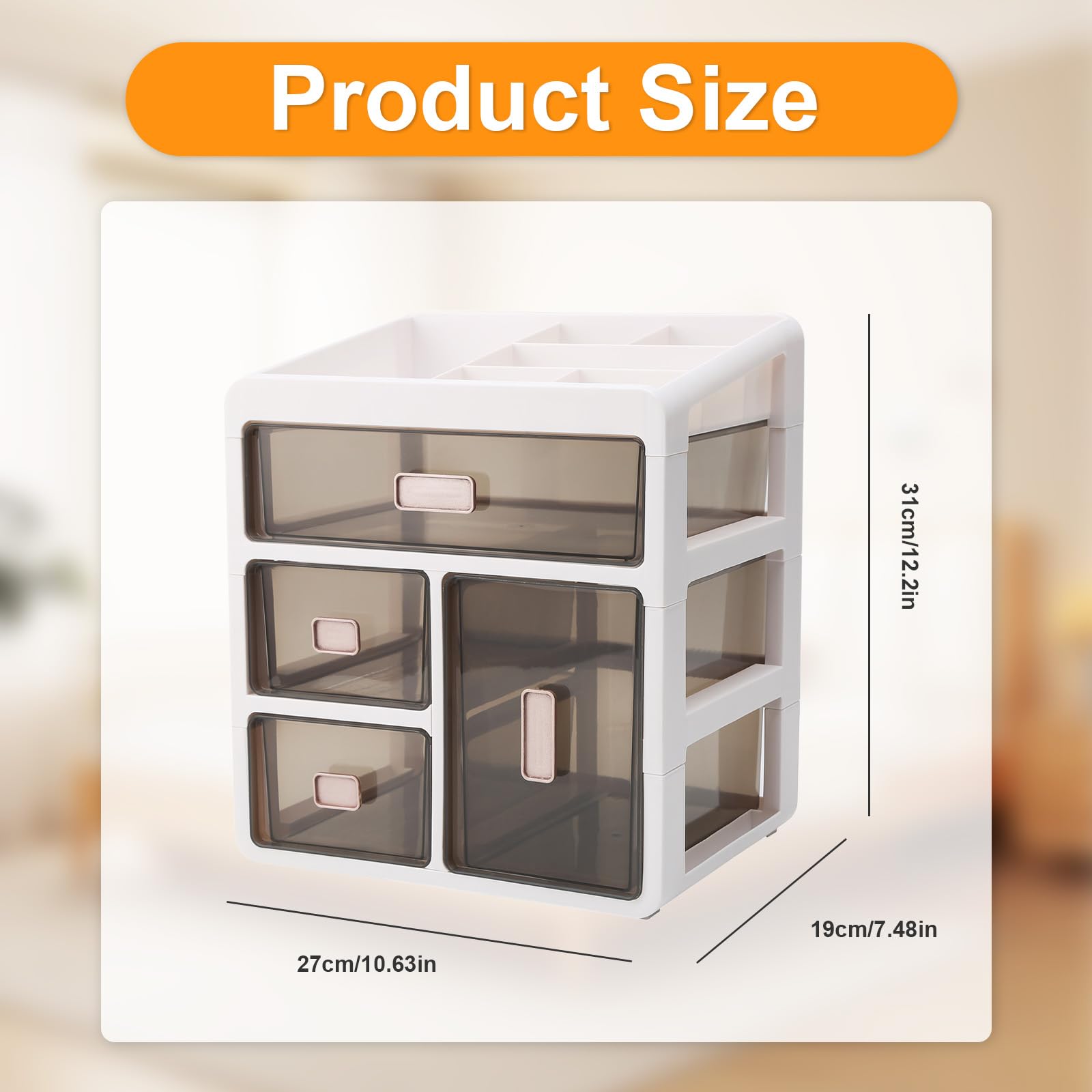 Porta Medicine da Casa 4 Livelli,con Cassetti Trasparenti | Organizer Medicinali,Scatola Medicine Grande per Vitamine, Pronto Soccorso, Ufficio e Bagno,Plastica Resistente