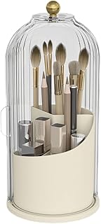 Soporte para brochas de maquillaje con cubier...