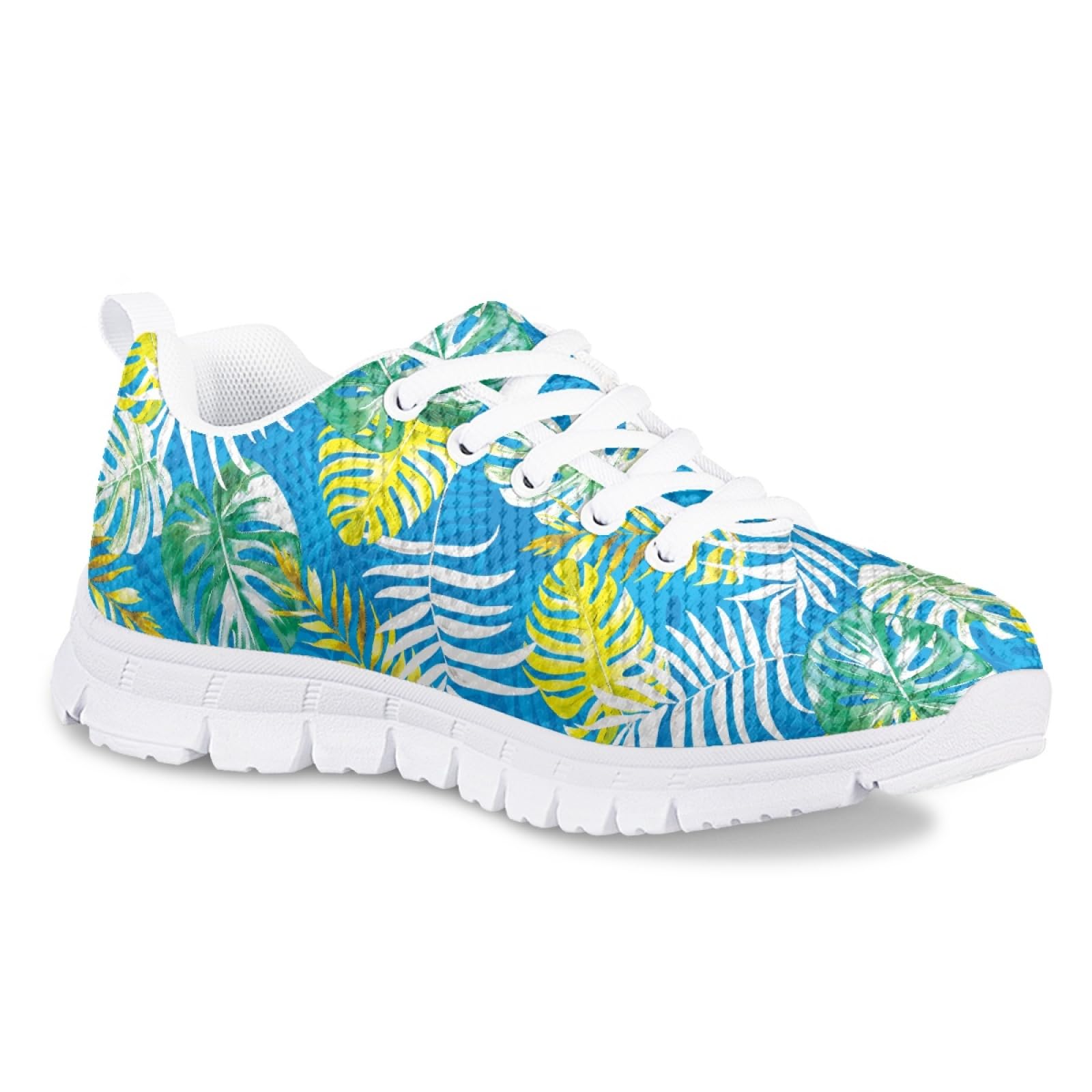 Cumagical Colorful Tropical Leaves Print Toddler Shoes Non-Slip Bottom Flat Low Top Casual Shoes