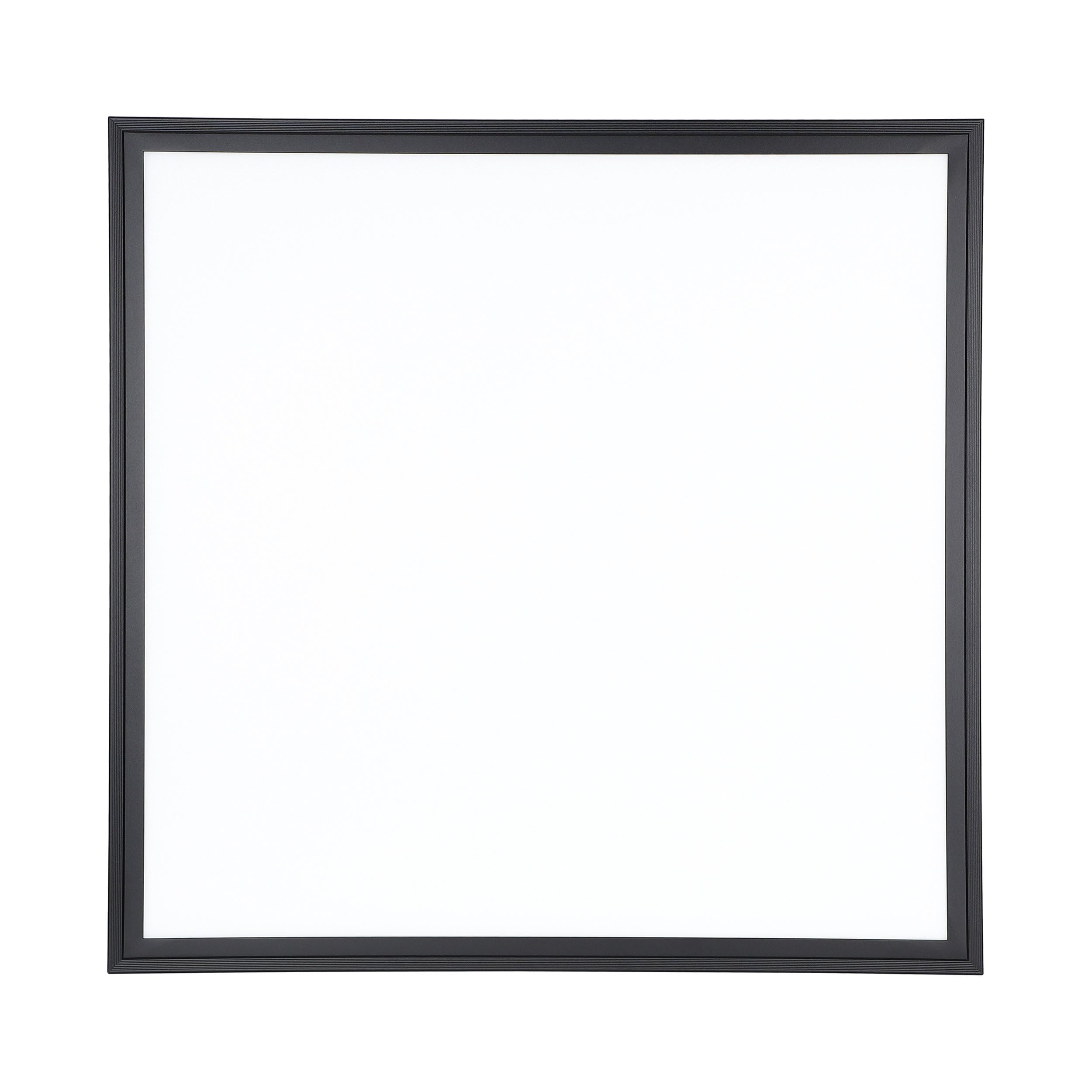 Eglo Panneau LED Salobrena 1, luminaire plafonnier carré, lampe de plafond | en saillie pour bureau, couloir et cuisine, plastique blanc et métal noir, blanc neutre, 60x60 cm