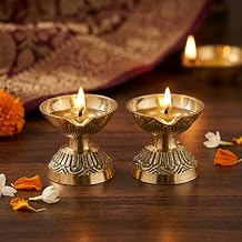 Sacch Brass Diya Set of 2 for Pooja Room | Traditional Handmade Oil Lamp Deepak for Temple & Home Decor