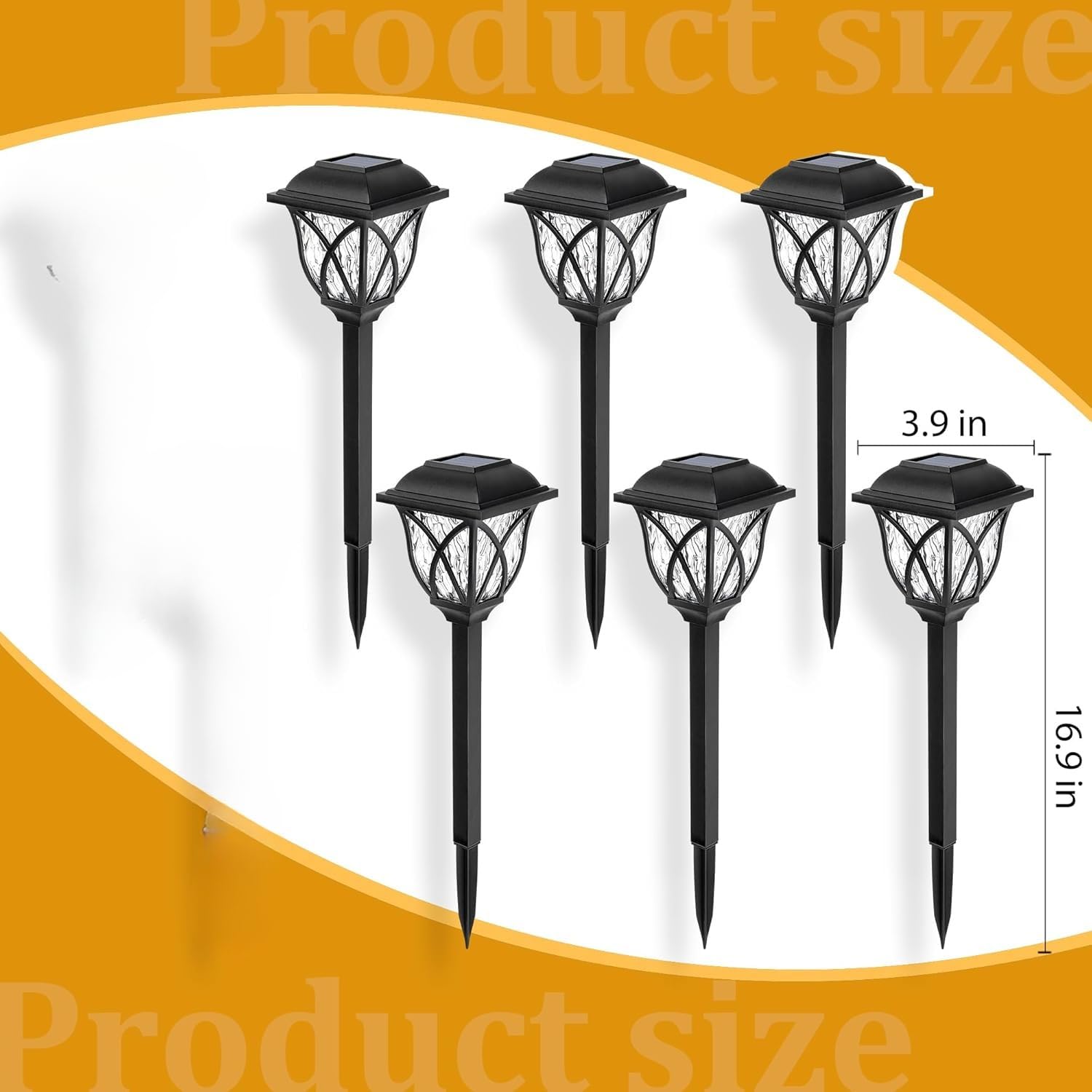 Lampy solarne do ogrodu na zewnątrz, 6 sztuk, wodoodporne, zasilane energią słoneczną światła ścieżkowe na podwórko, patio, krajobraz, chodnik, ścieżkę (zimna biel)