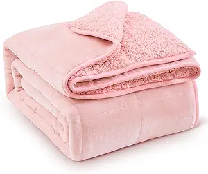 Super Fuzzy Soft Sherpa Fleece Weighted Blanket, 12 lbs Dual Sided Fluffy Heavy Weighted Blankets for Adults - No Bunching with Double Layers of Soft Inner Lining (48"x 72", 12 Pounds)