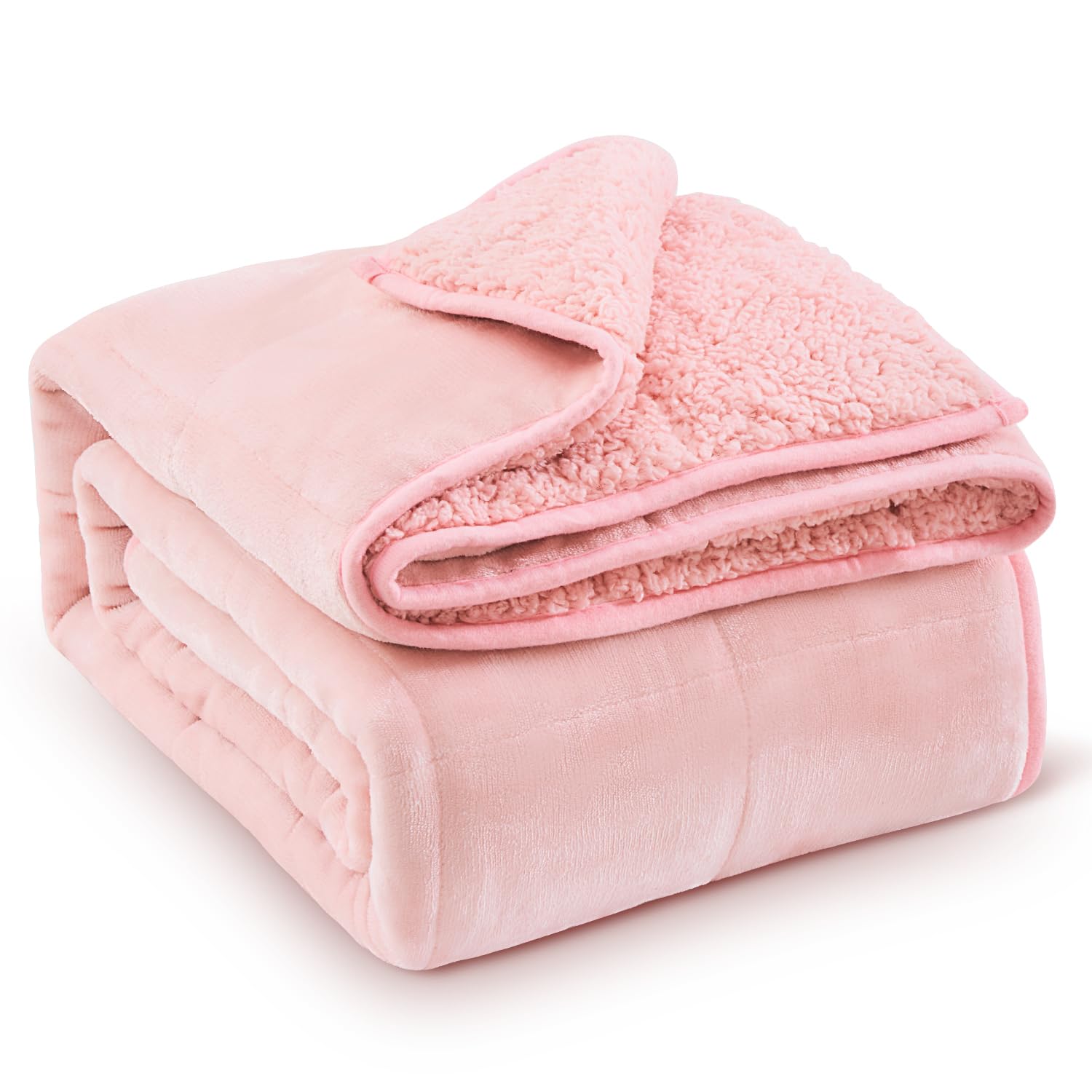Super Fuzzy Soft Sherpa Fleece Weighted Blanket, 15 lbs Dual Sided Fluffy Heavy Weighted Blankets for Adults - No Bunching with Double Layers of Soft
