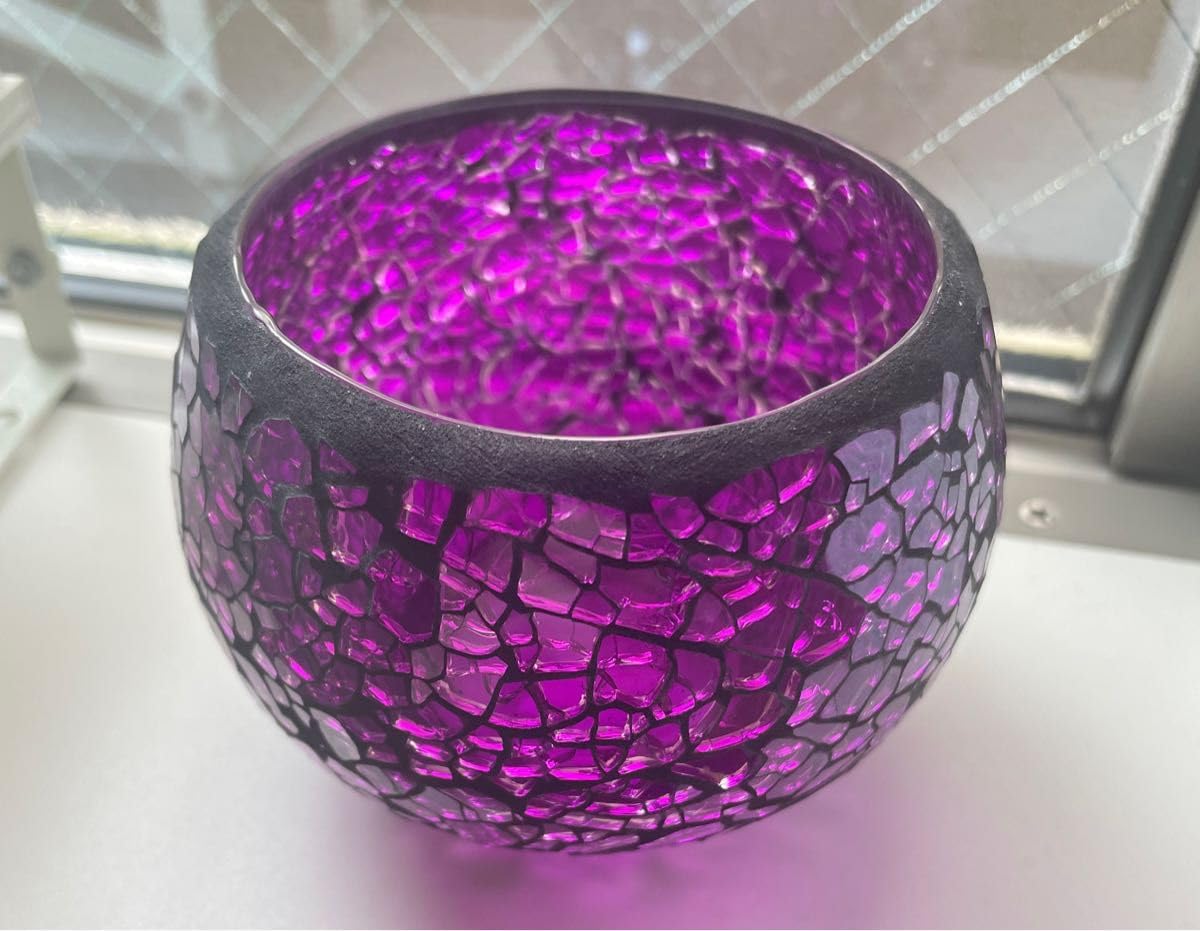 Amazon｜アンティーク雑貨 紫 ムラサキ 小物入れ ガラス インテリア