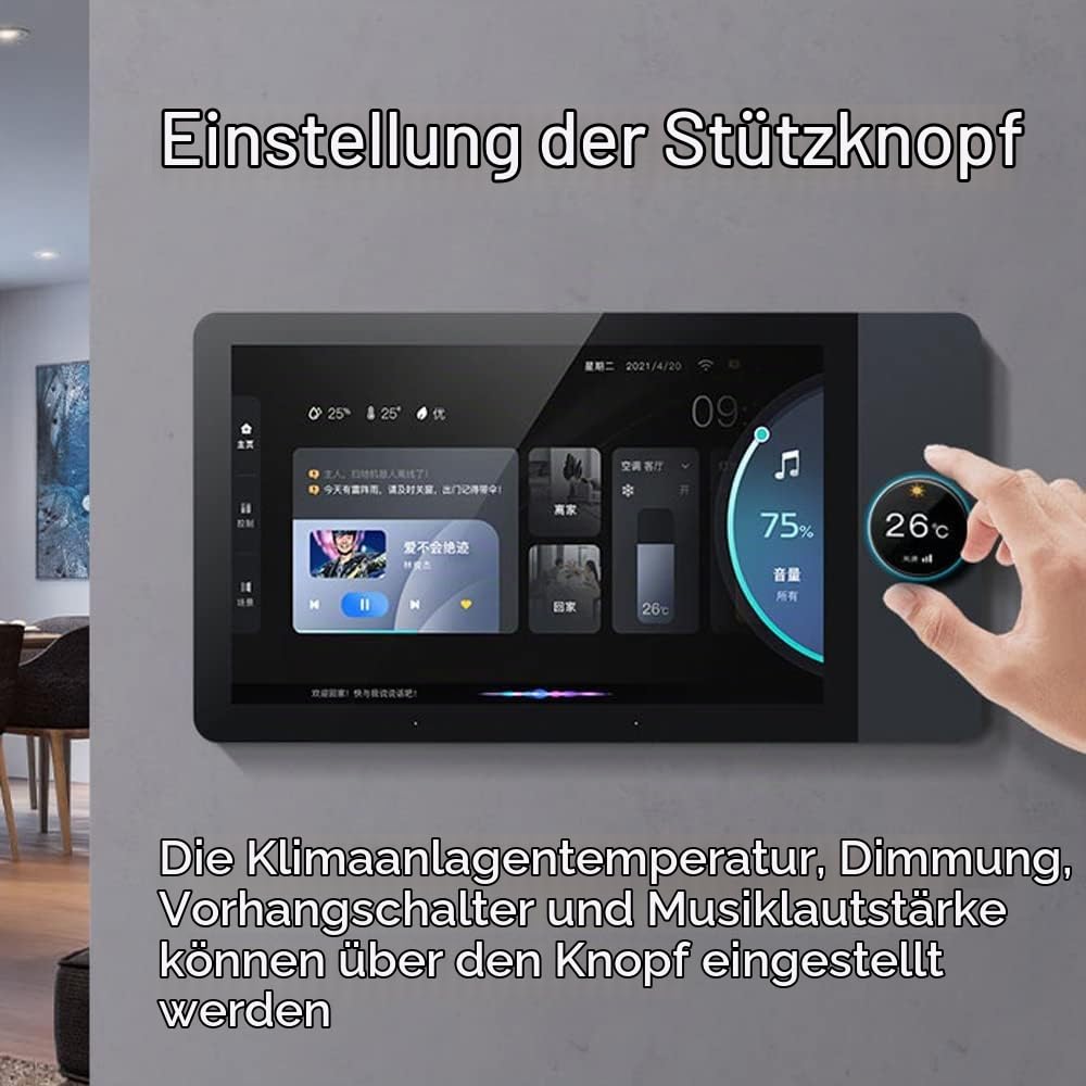 Smart Home-Steuerungszentrale, 10-Zoll-Dimmer und Hintergrundmusik-Player, Unterstützung Video-Türklingel Zwei-Wege-Gegensprechanlage, Arbeit mit Tuya App Smart Life APP