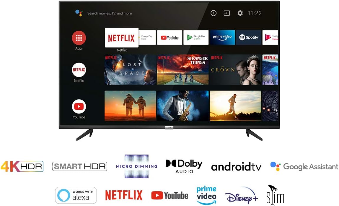 TCL TV 50, 4K HDR, Ultra HD, Smart TV con Sistema Android 9.0, Design senza Bordi (Micro Dimming PRO, HDR 10, Dolby Audio, Compatibile con Google Assistant e Alexa) TCL TV 50, 4K HDR, Ultra HD, Smart TV con Sistema Android 9.0, Design senza Bordi (Micro Dimming PRO, HDR 10, Dolby Audio, Compatibile con Google Assistant e Alexa)