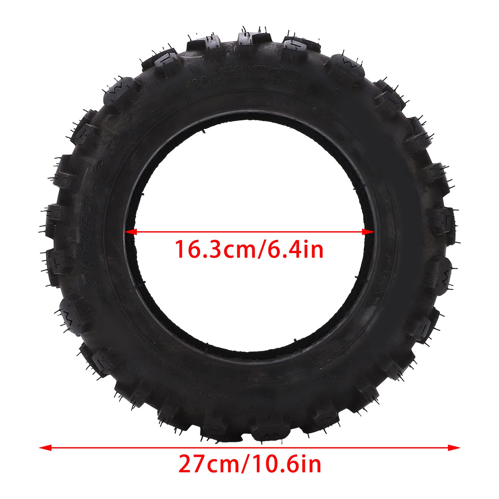 Electric Scooter Tire,90/65?6.5 Rubber Vacuum Tire Thickened Off Road Vacuum Tubeless Tire for Electric Scooter Rubber Tires Replacement Electric Modification Accessories