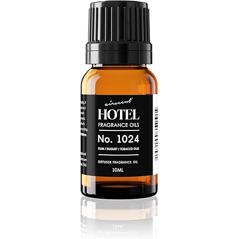 AirScent Hotel Diffuser Oil No. 1024 - Plum Muguet Tobacco Oud - Hotel Scent Dupe - Premium Fragrance Oil for Ultrasonic and Waterless Diffusers and Crafting - 10 ml, 0.34 fl oz Glass Dropper Bottle