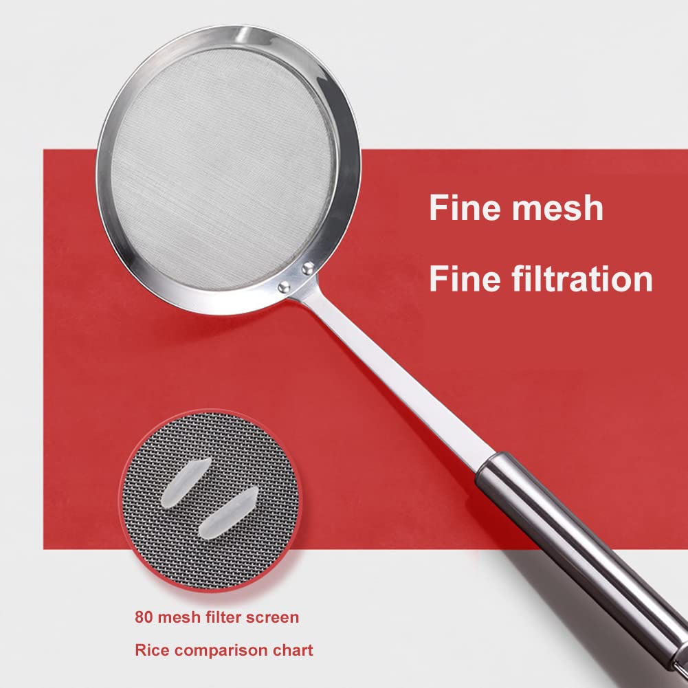 Schiumarola In Acciaio Inox A Maglia Fine – Il Mestolo Perfetto Per Filtrare Olio, Brodi E Schiuma