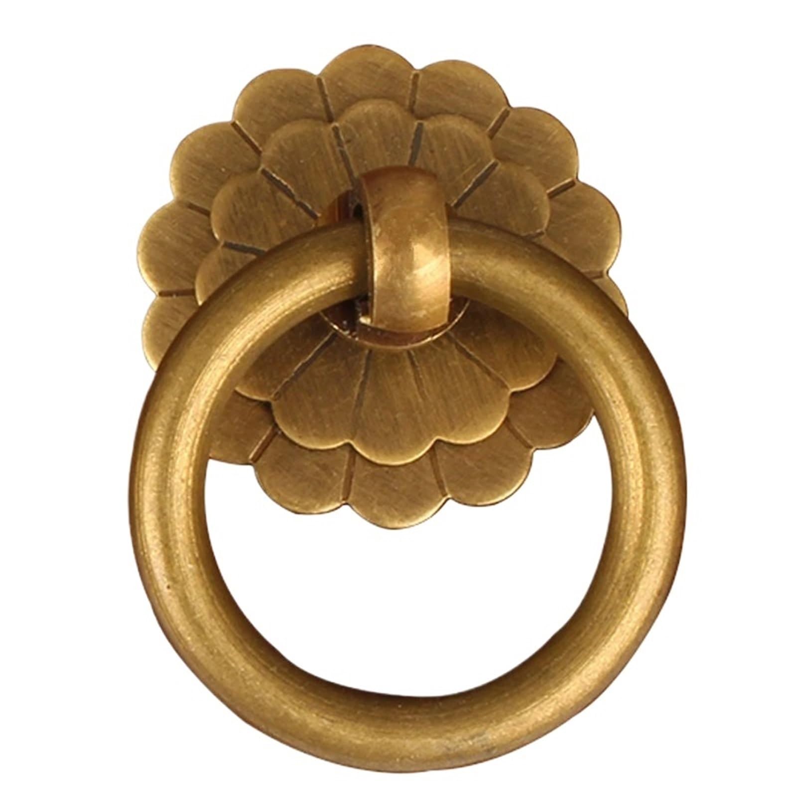 bogniga 10PCS Antique Brass Cabinet Ring Knobs Pulls Gold/Bronze Kitchen Drawer Dresser Pulls Cupboard Door Handles(Antique,35mm Ring)